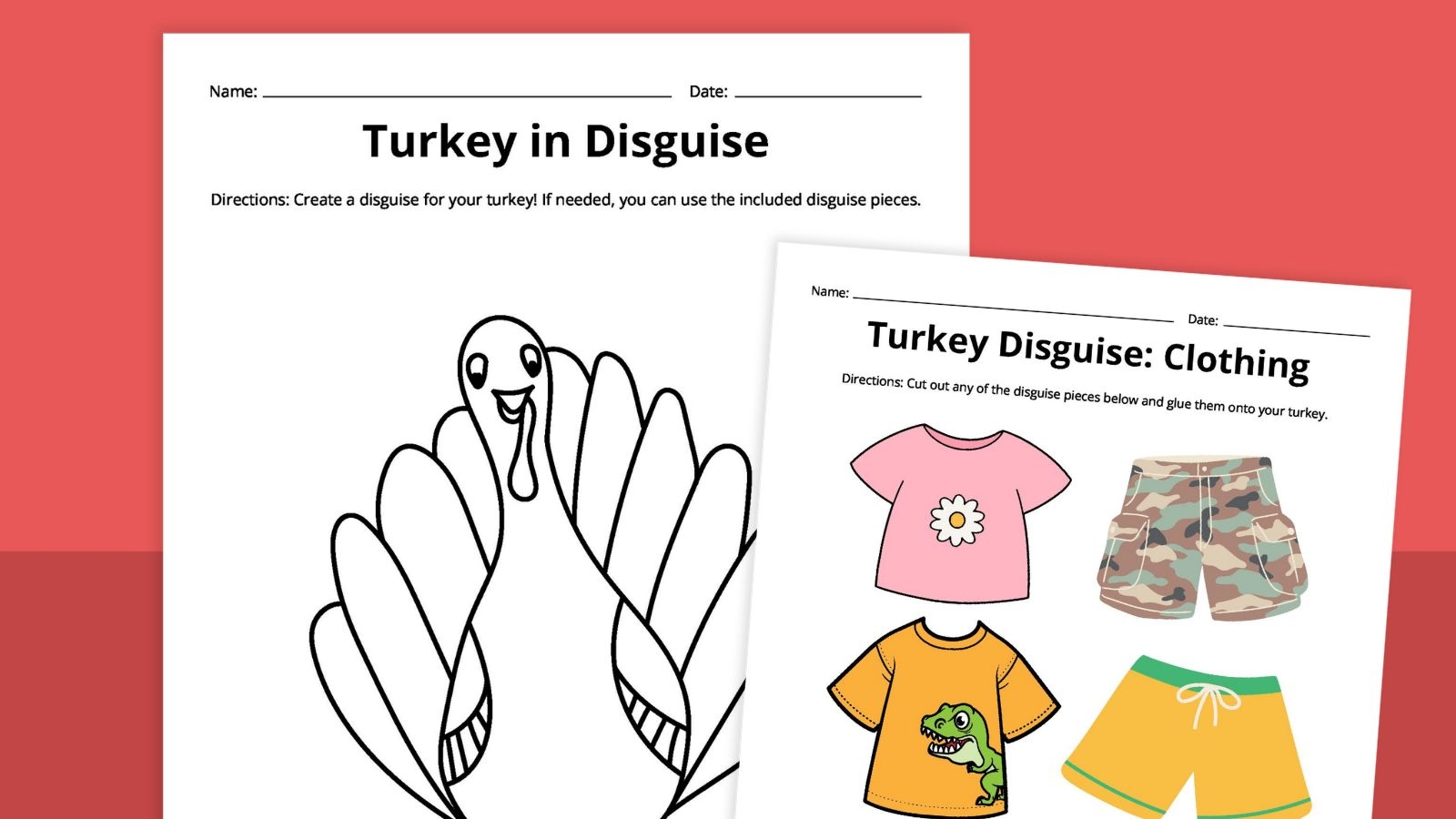 Free Printable Disguise A Turkey Templates