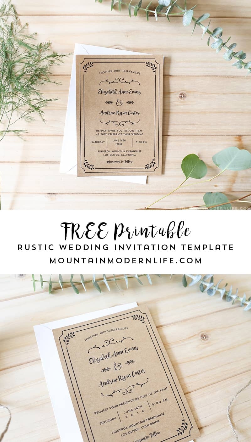 Free Printable Wedding Invitations Templates