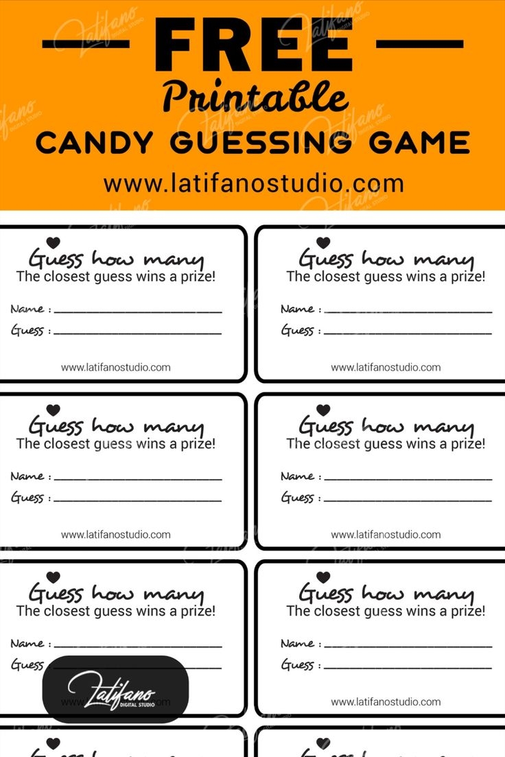 Guess How Many Printable Templates Free