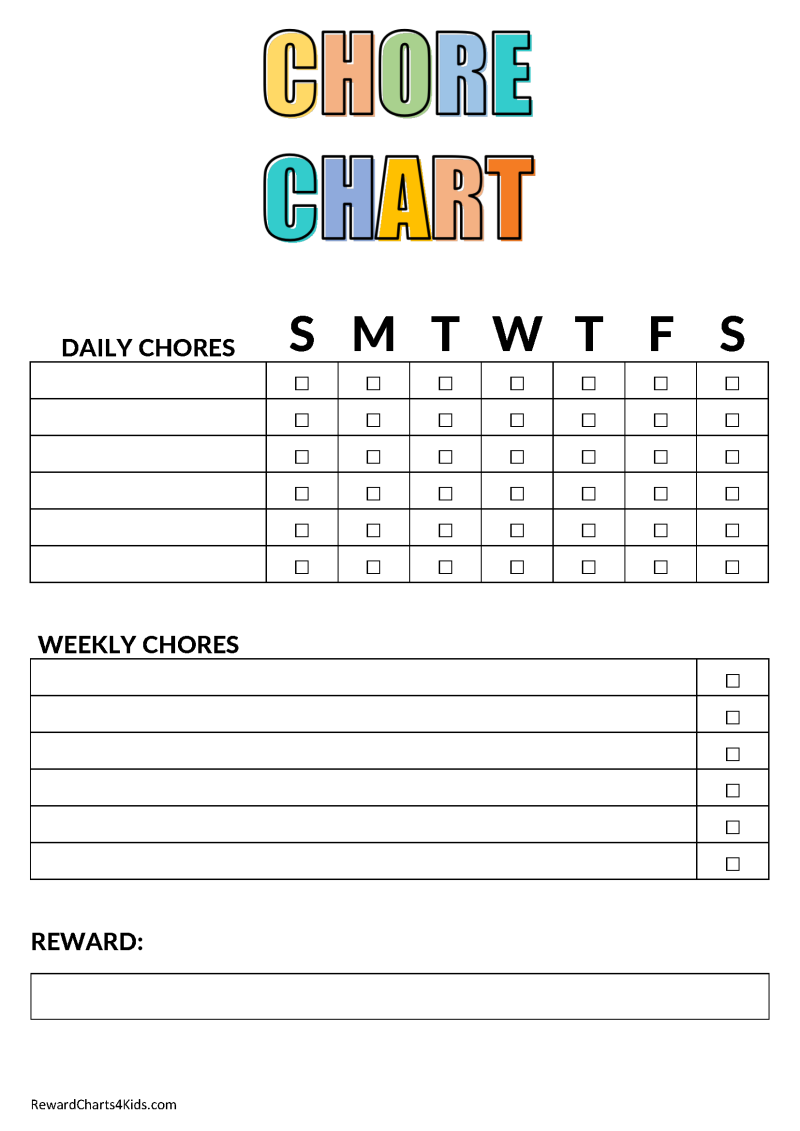 Free Printable Editable Reward Chart Templates