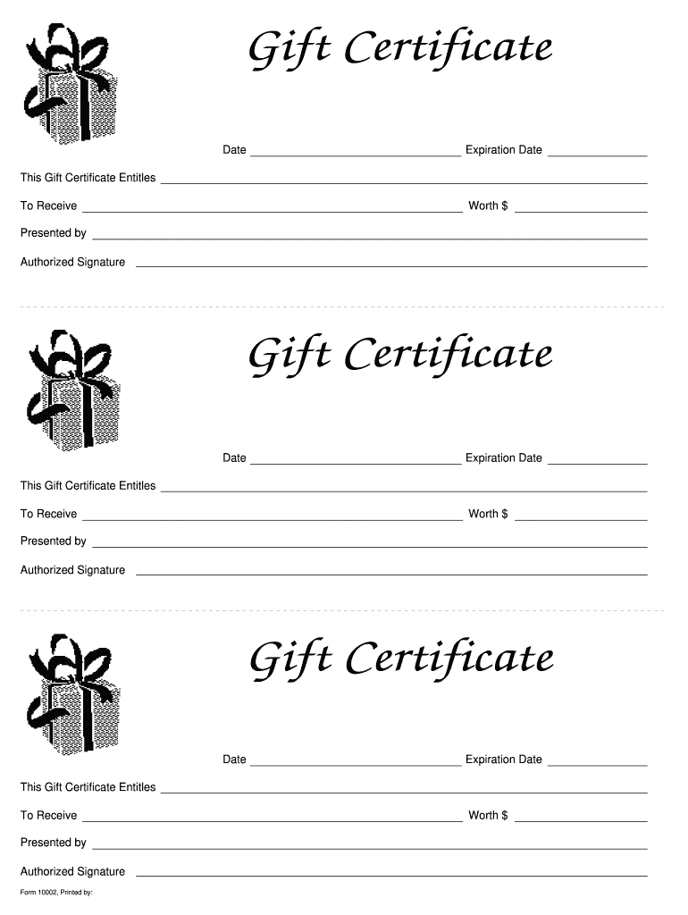 Gift Card Templates Free Printable