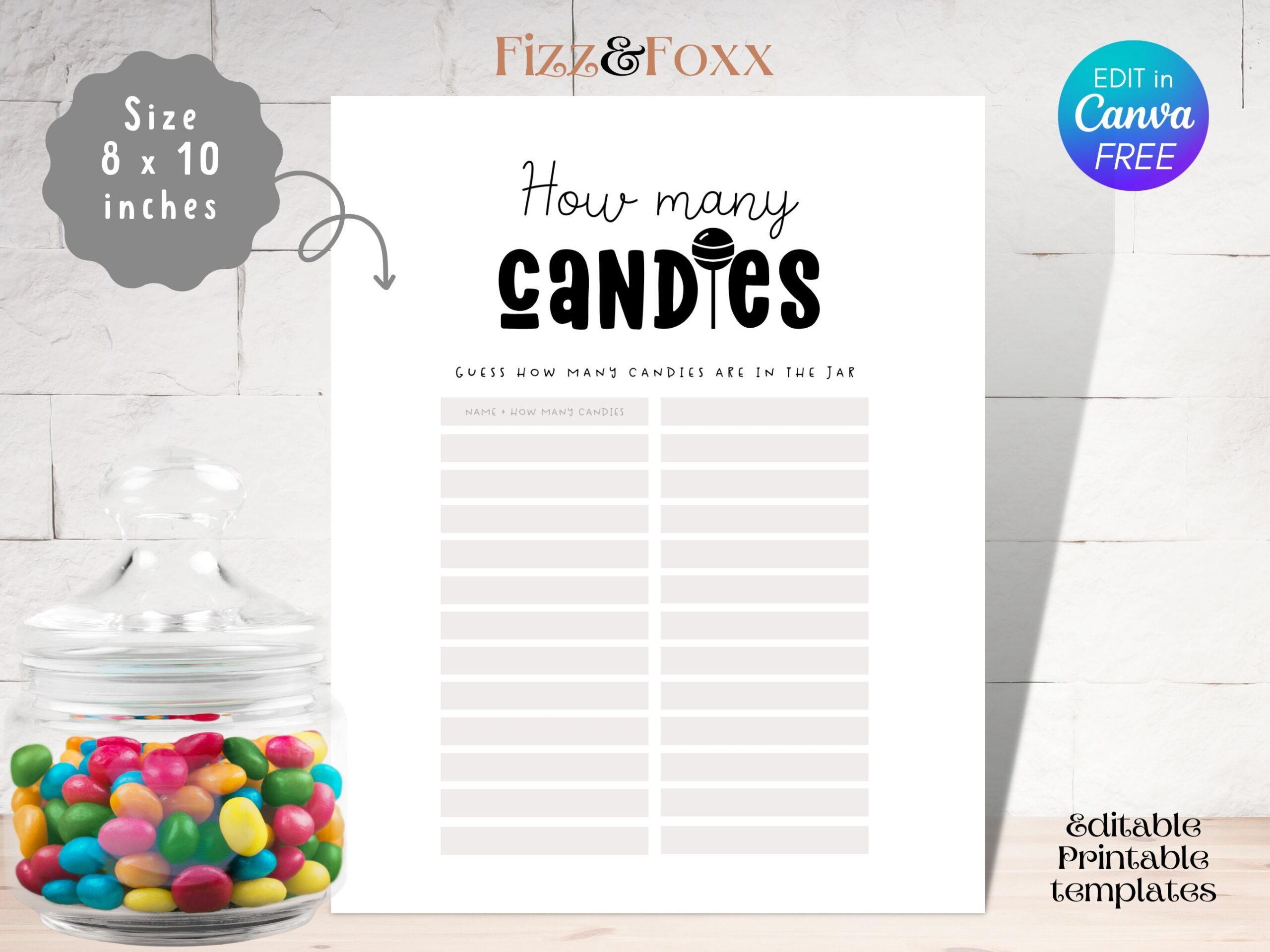 Free Printable Guess How Many Sweets In The Jar Templates