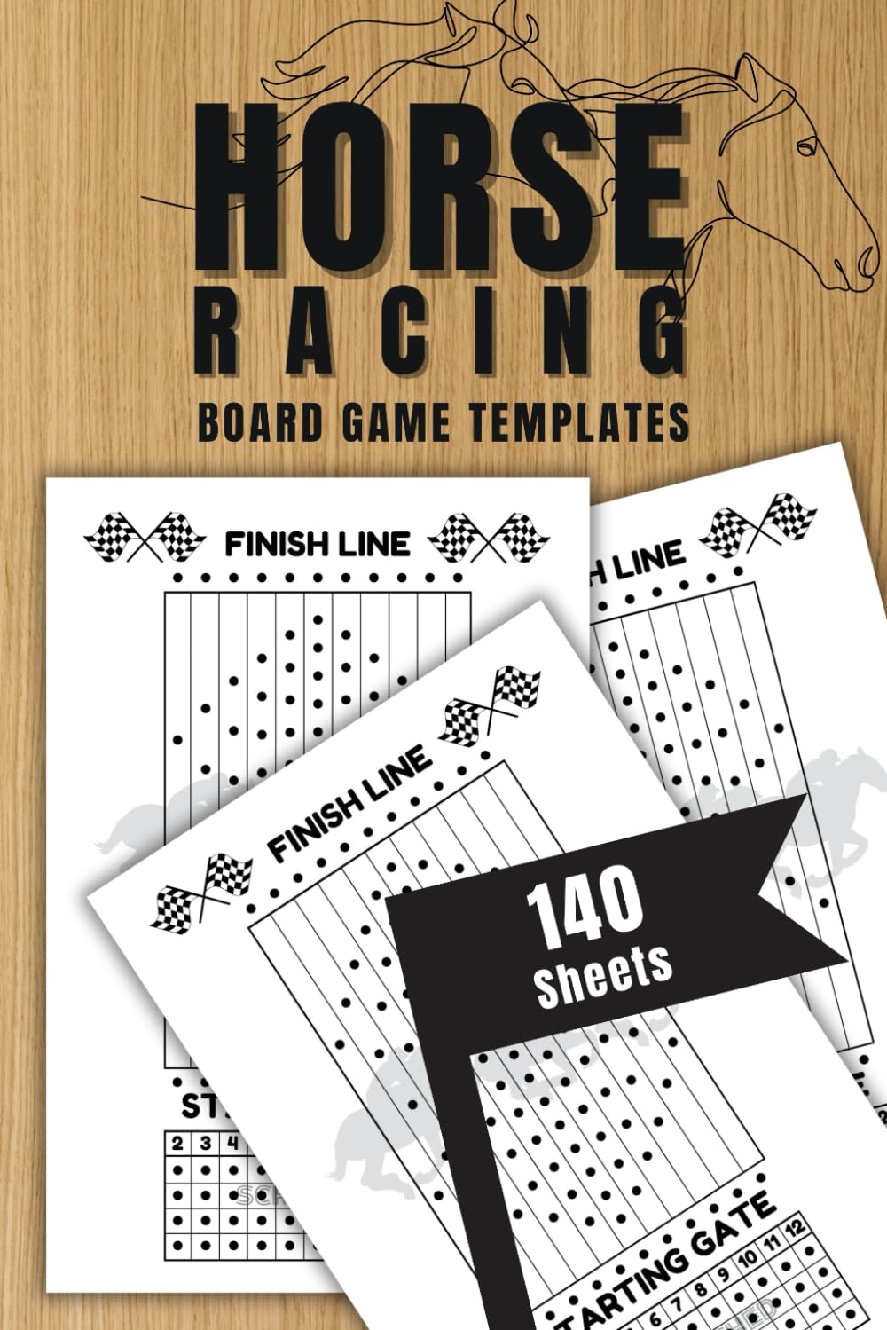 Horse Racing Template Sheets 140 Templates For Horse Racing Family Dice Cards Game Derby Horse Race Game Paper Pads Press Marie Coral Amazon Books