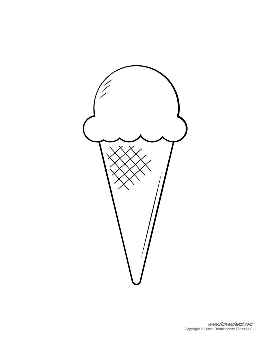 Simple Ice Cream Cone Templates Printable Free