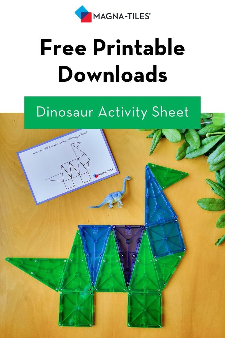 Magna Tiles Free Printable Downloads Dinosaur Activity Sheet