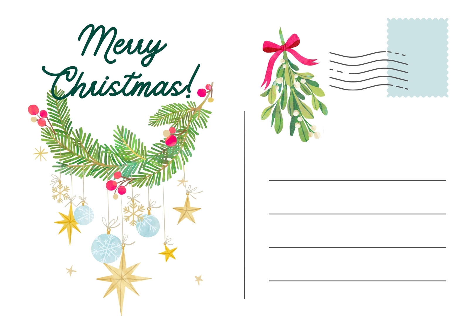 Printable Christmas Postcards Templates Free Printable Christmas Postcards Templates Free