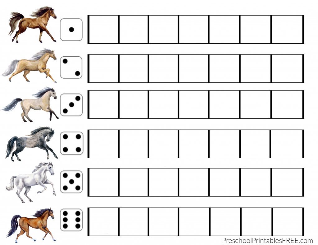 Free Printable Horse Race Game Board Templates
