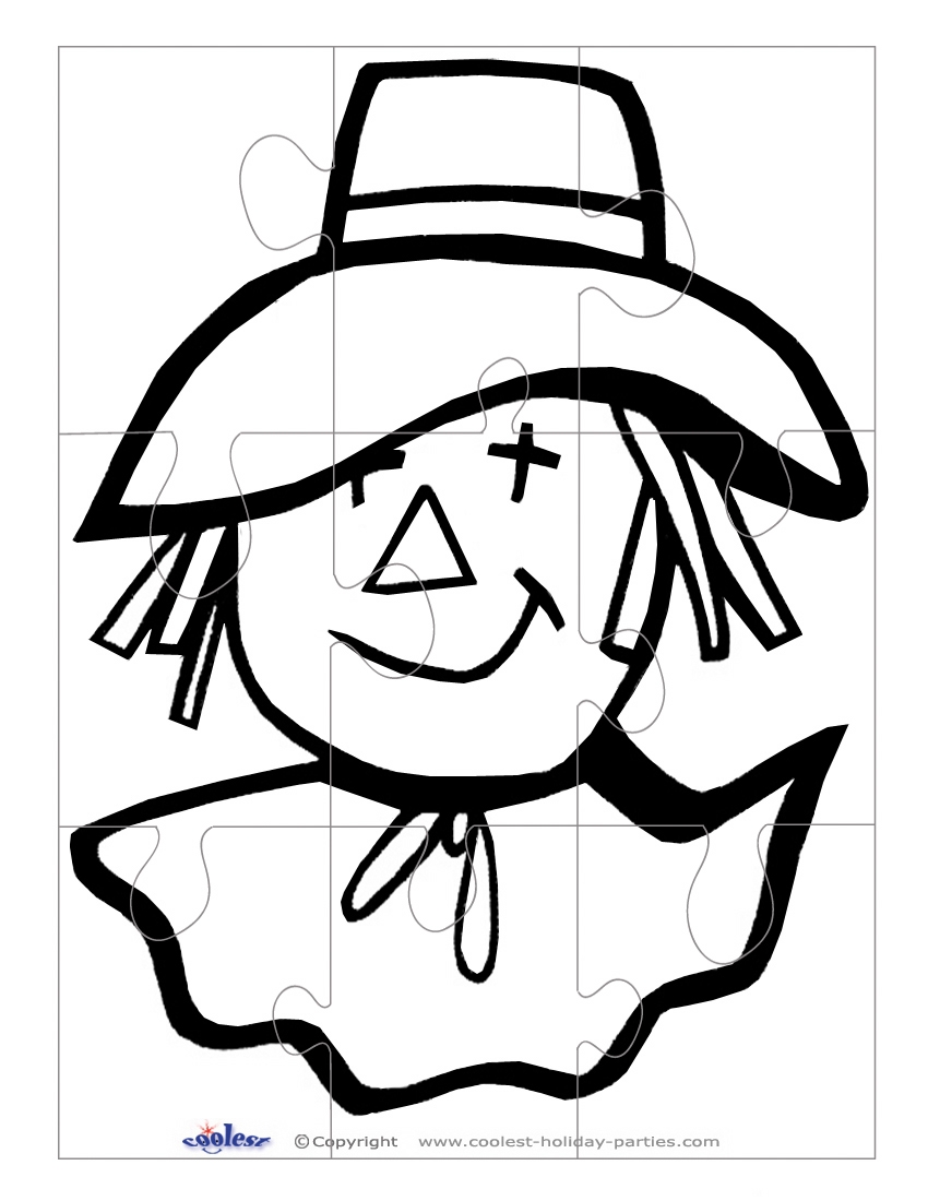 Printable B W Scarecrow Face Large Puzzle Coolest Free Printables Printable B W Scarecrow Face Large Puzzle Coolest Free Printables