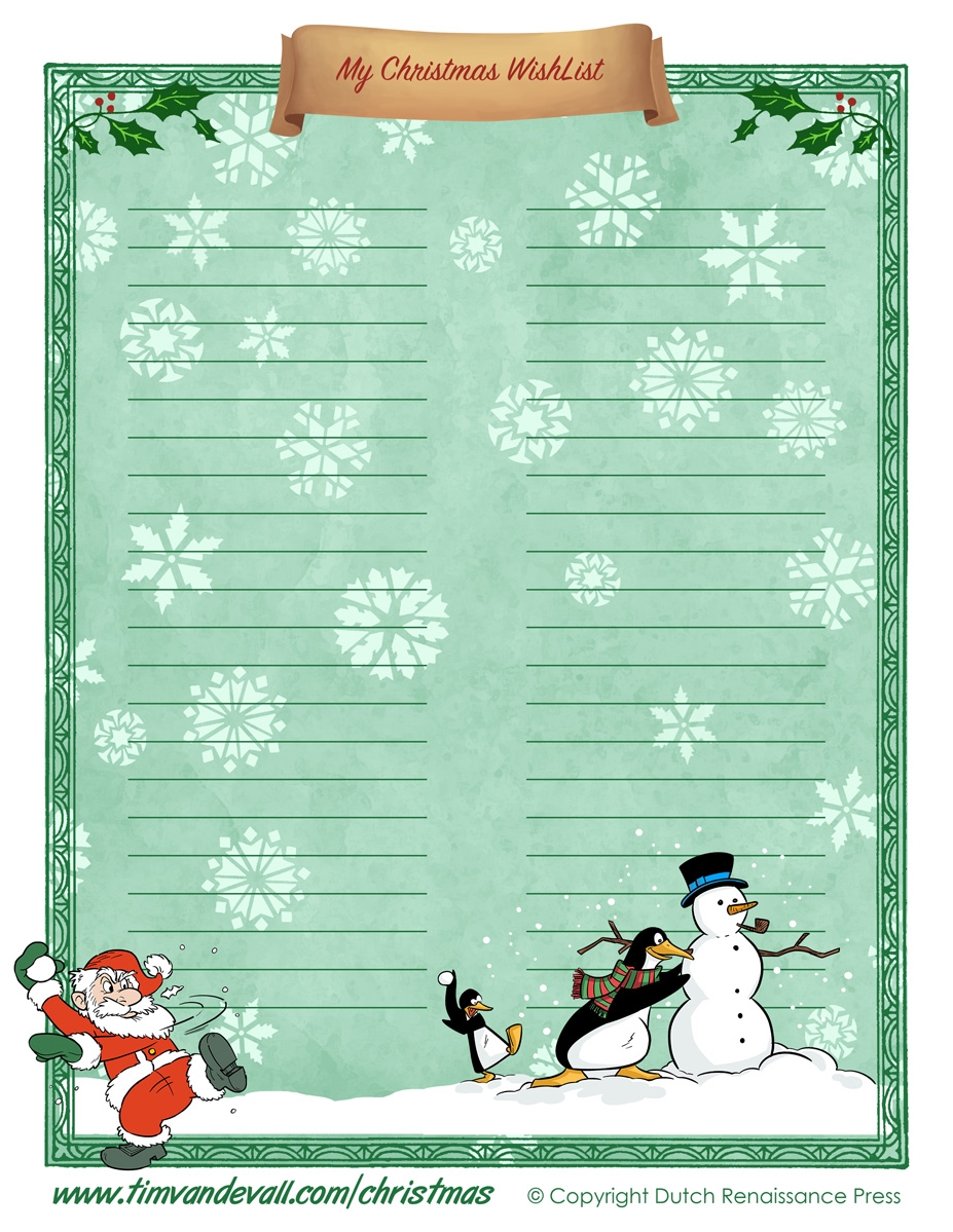 Christmas List Templates Free Printable