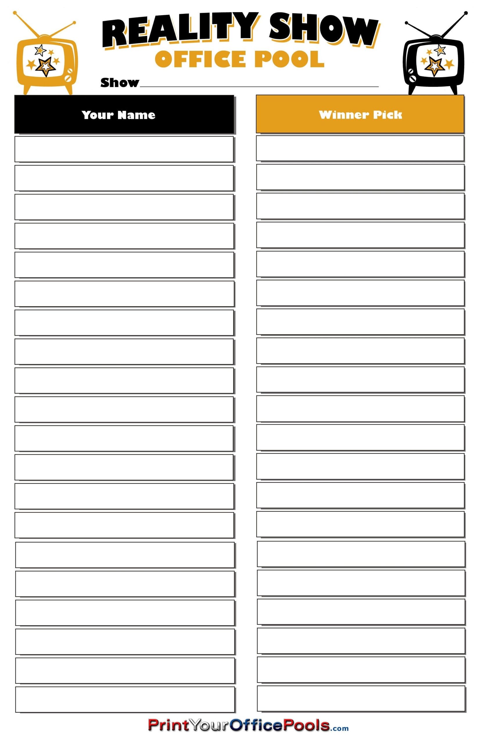 Survivor Bracket Templates Printable Free