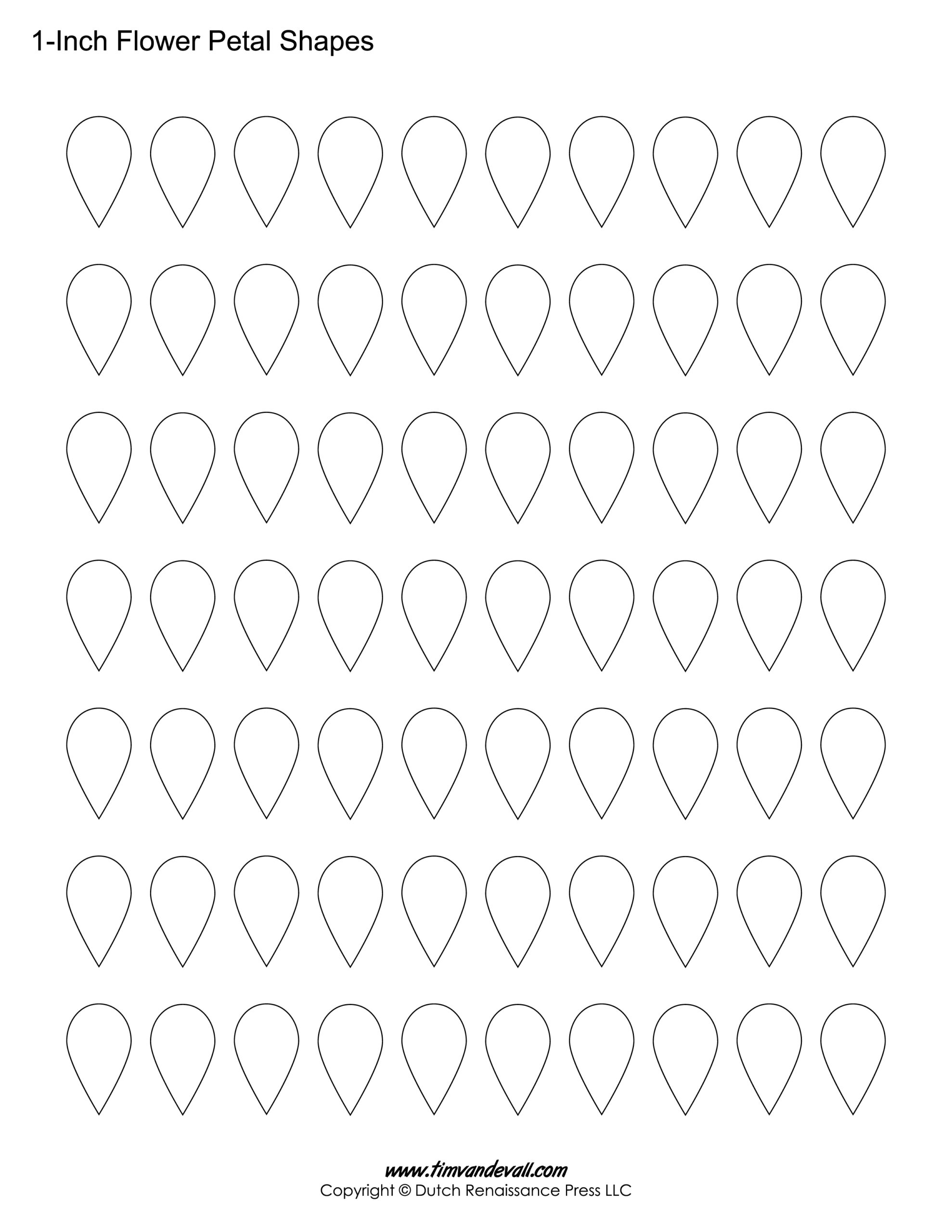 Cut Out Printable Free Paper Flower Petal Templates
