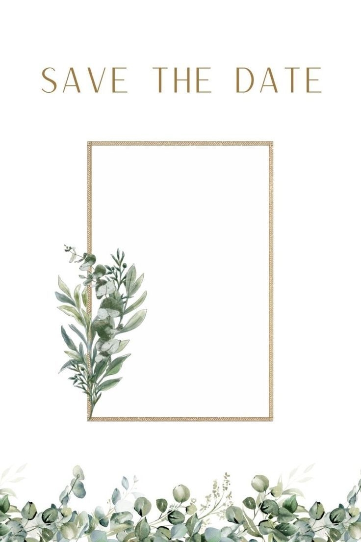 Printable Save The Date Templates Green Leaves Theme