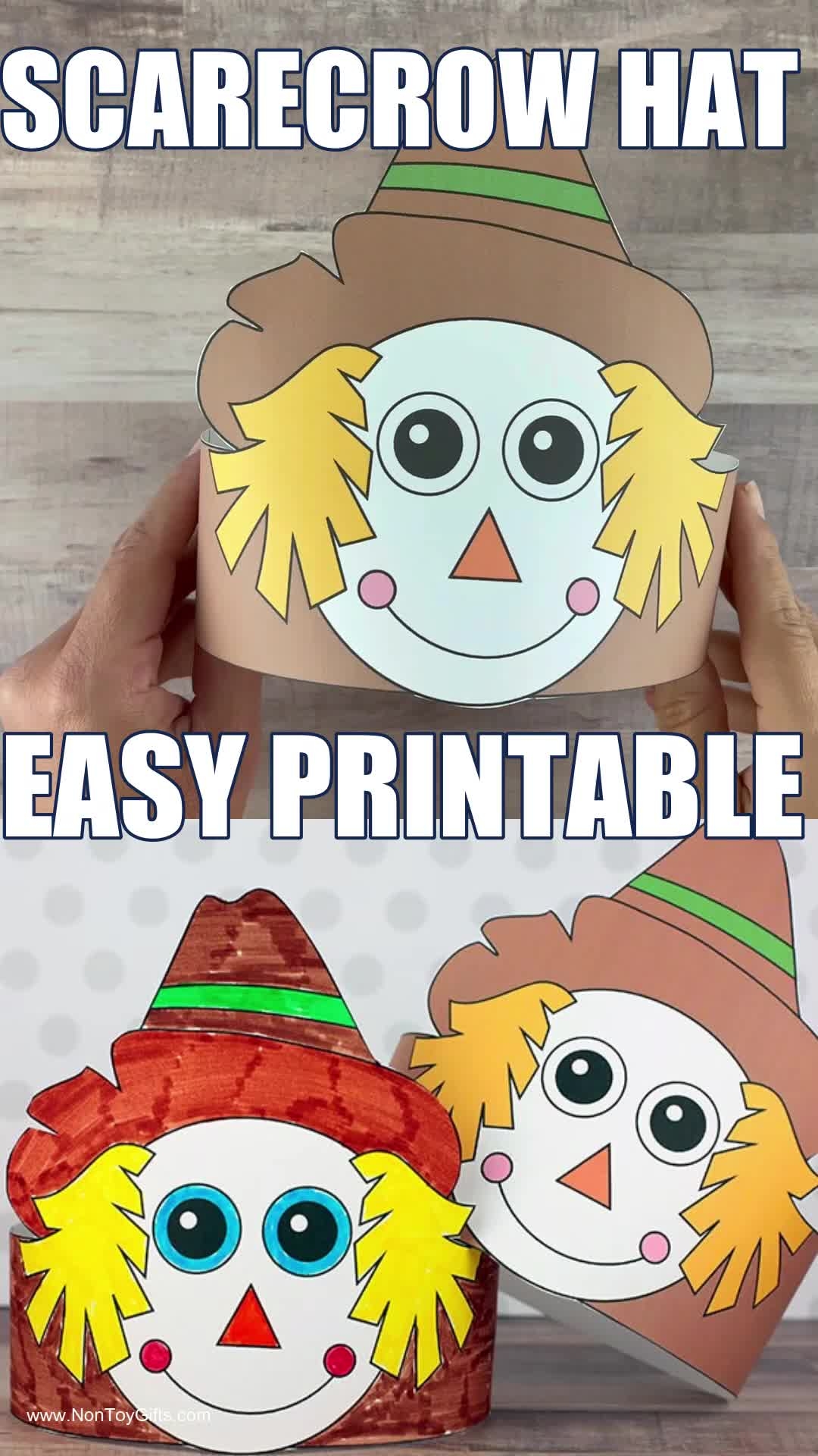 Scarecrow Paper Hat Craft For Kids With Easy Printable Template Scarecrow Paper Hat Craft For Kids With Easy Printable Template