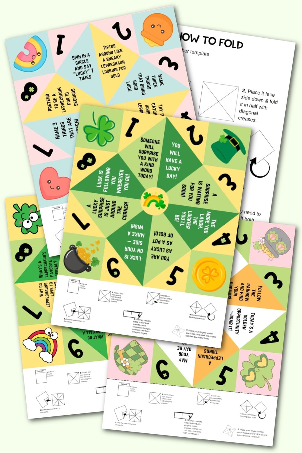 St Patrick s Day Cootie Catcher Free Printable Kara Creates St Patrick s Day Cootie Catcher Free Printable Kara Creates