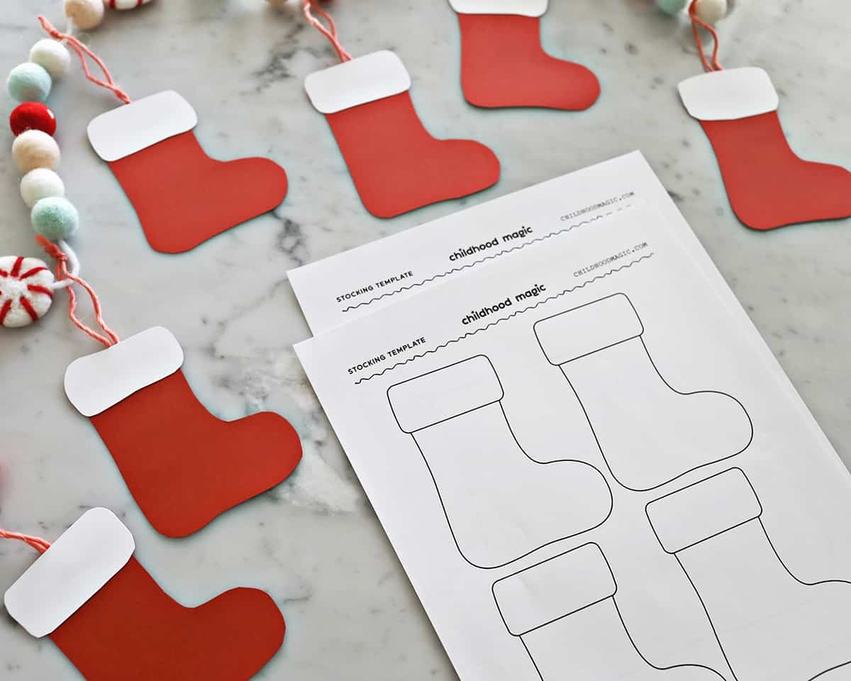 Templates Print Free Printable Christmas Stocking Pattern