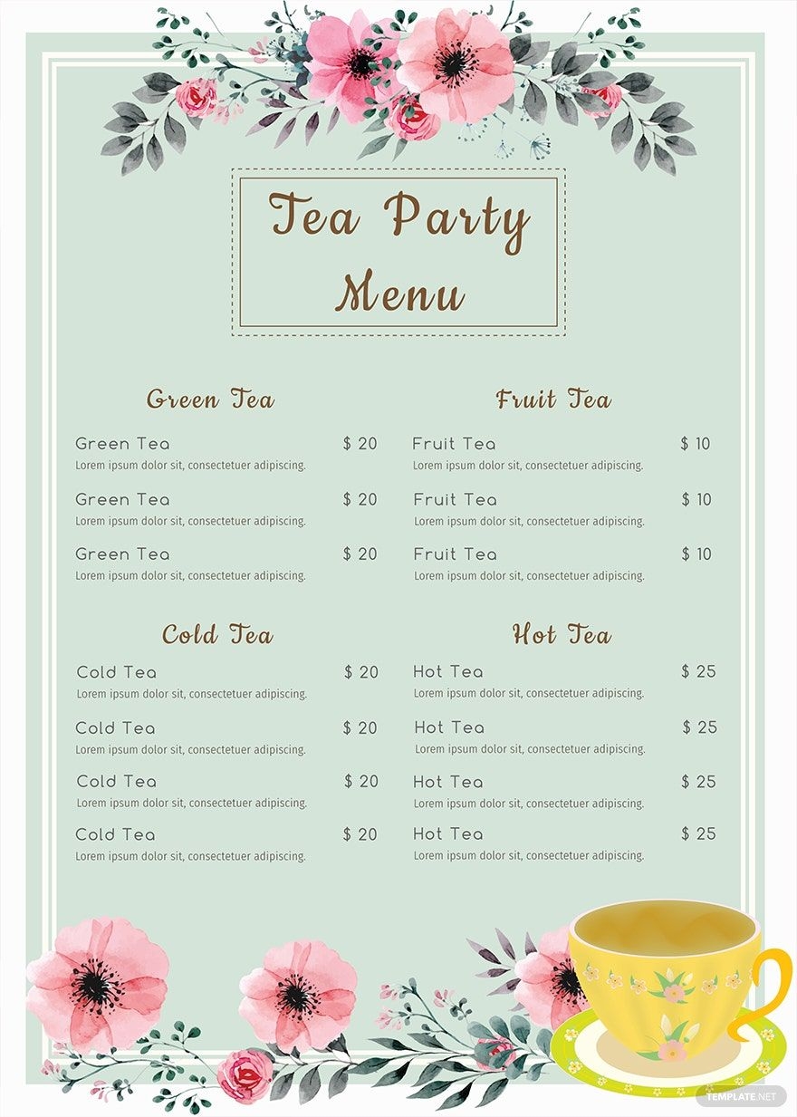 Templates Free Tea Party Printables