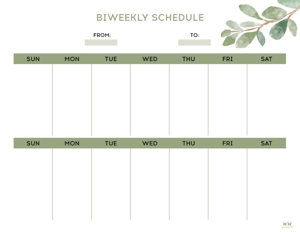 Free Printable Monday First 2 Week Calendar Templates