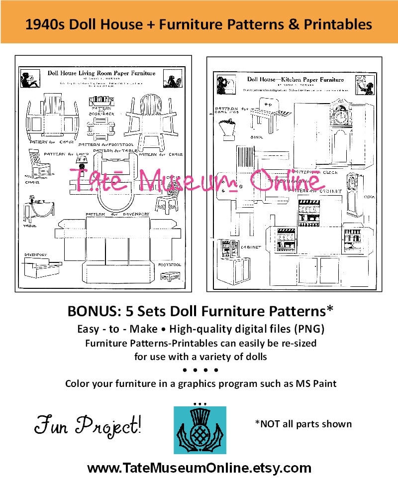 Templates Free Printable Dollhouse Furniture Patterns