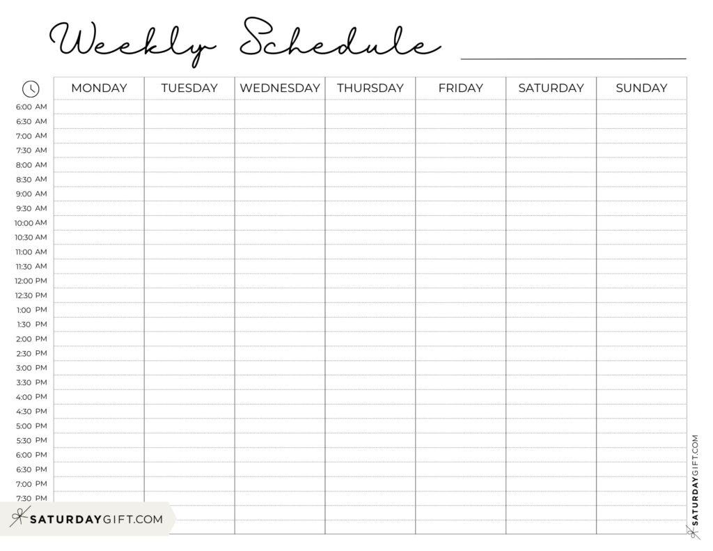 Free Printable Hourly Schedule Templates Free Printable Hourly Schedule Templates
