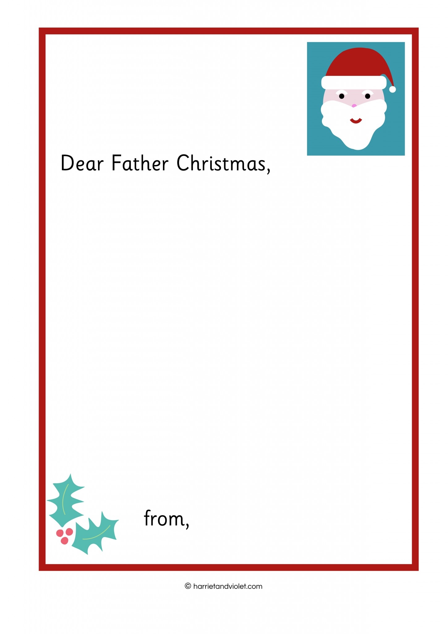 Father Christmas Letter Templates Printable Free