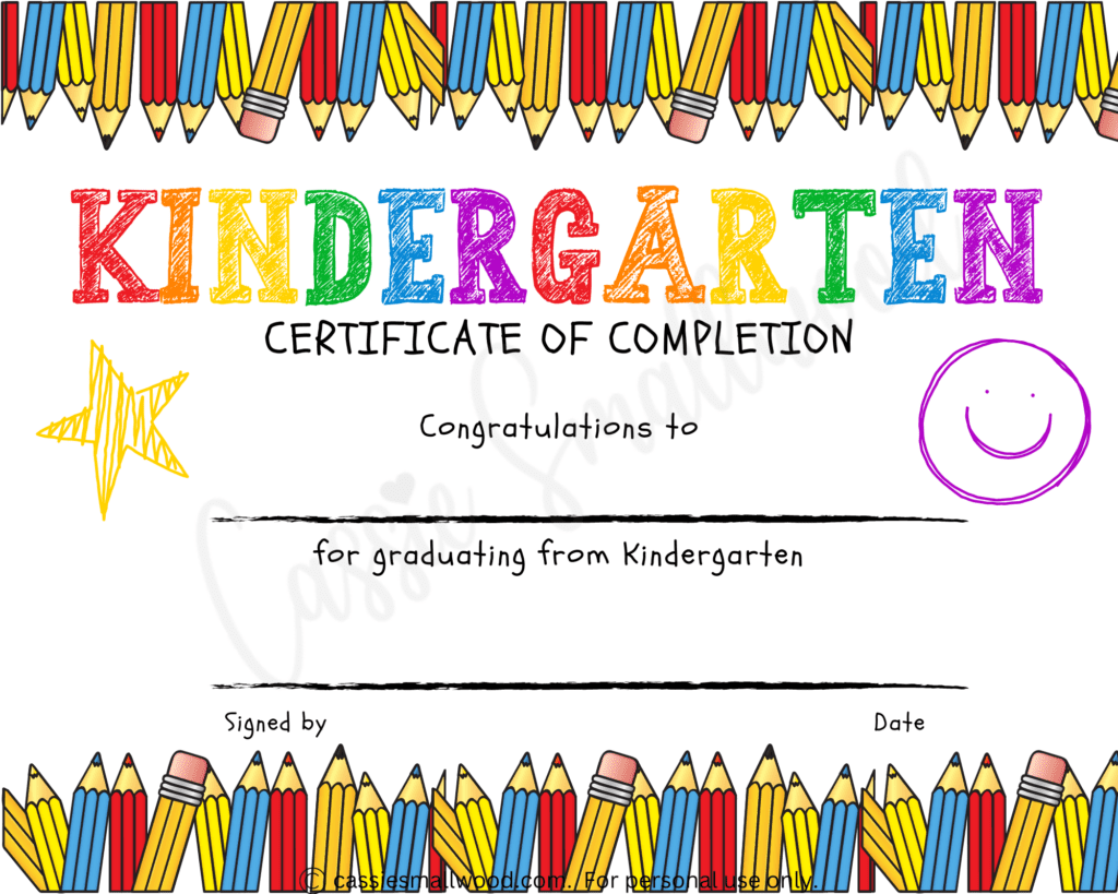 20 Preschool And Kindergarten Graduation Certificates FREE PRINTABLE Cassie Smallwood