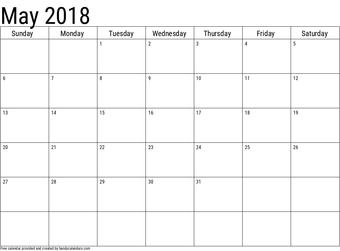 2018 May Calendars Handy Calendars 2018 May Calendars Handy Calendars