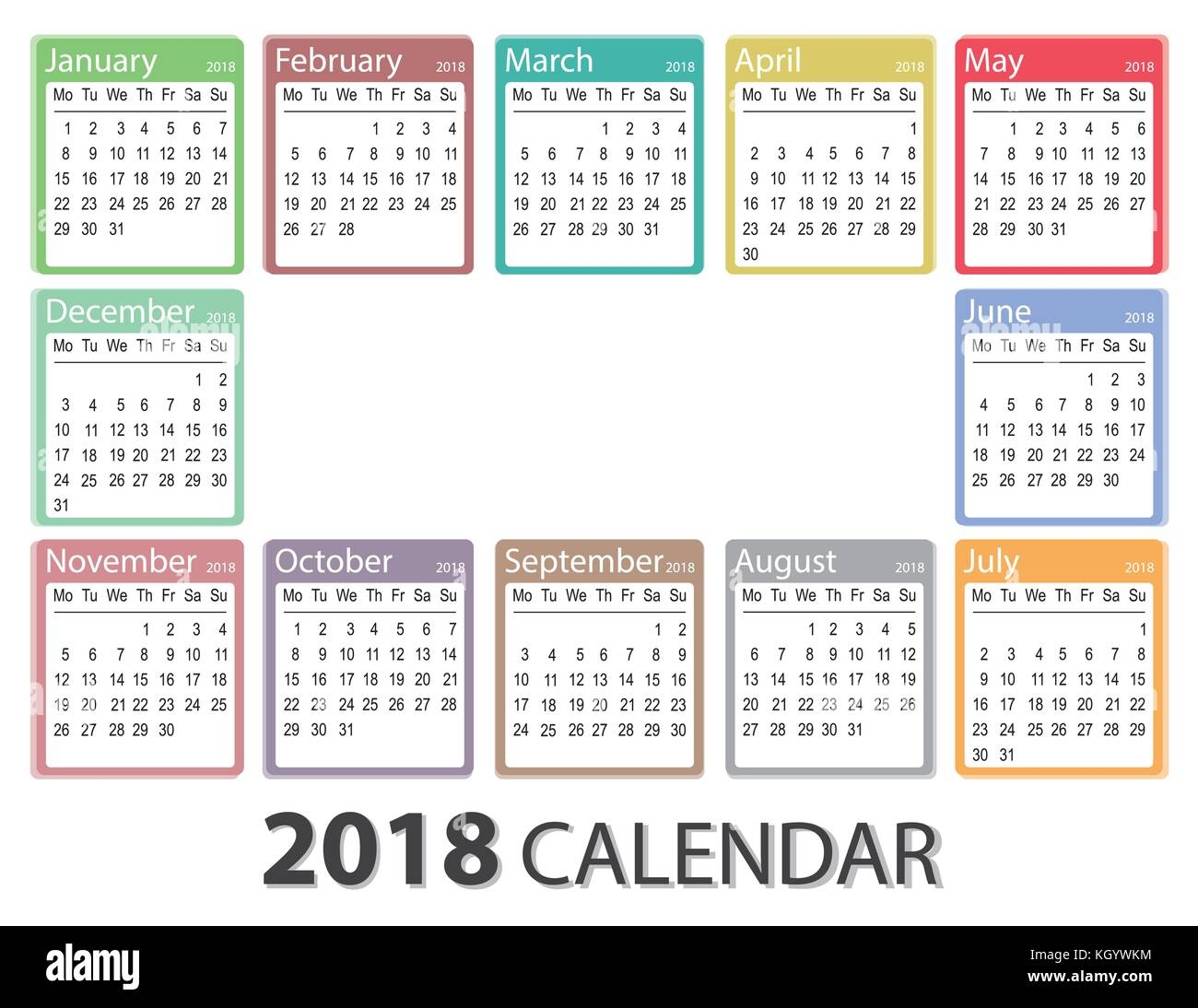 Free Printable Calendar Template 2018