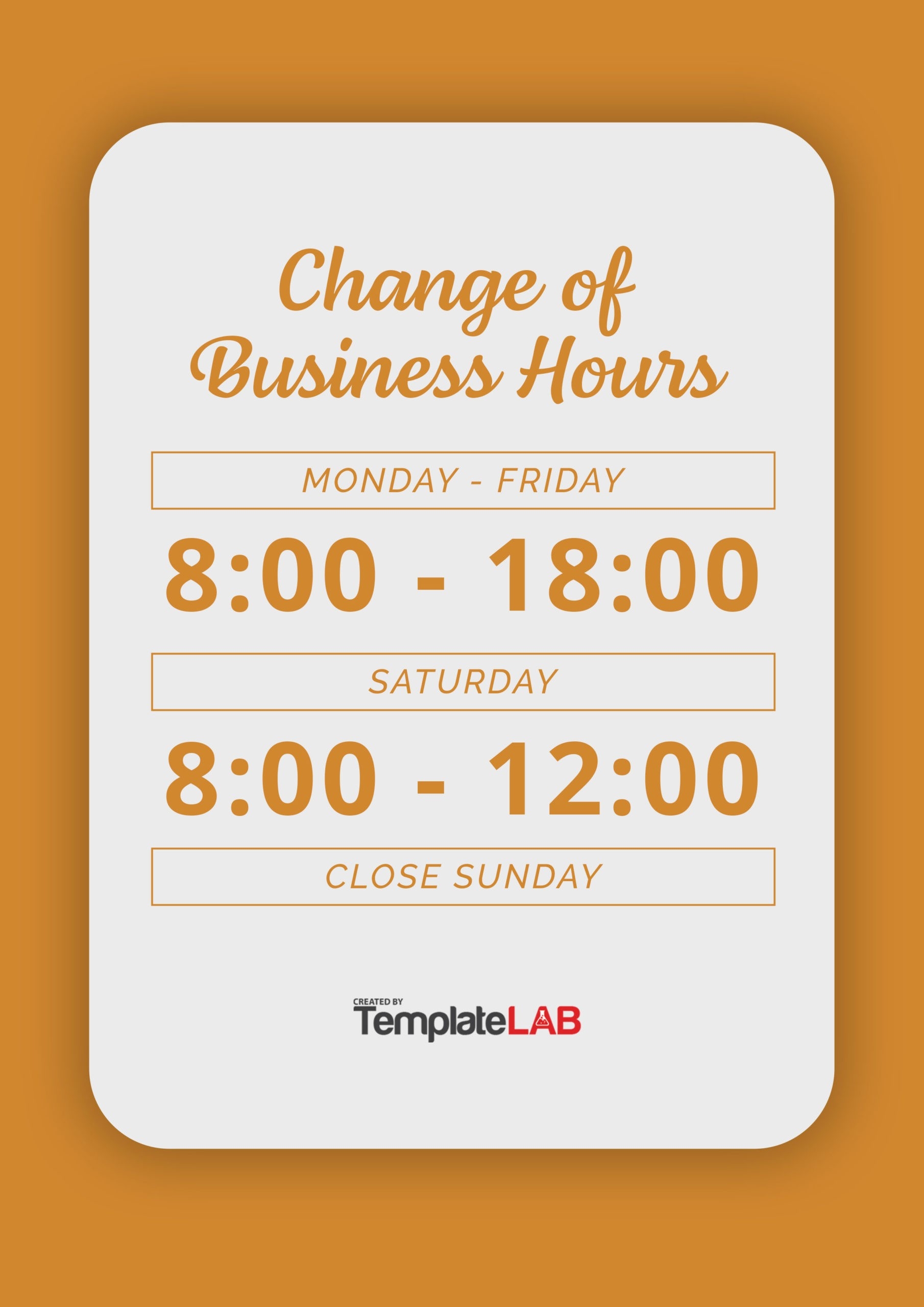 Free Printable Store Hours Template Free Printable Store Hours Template