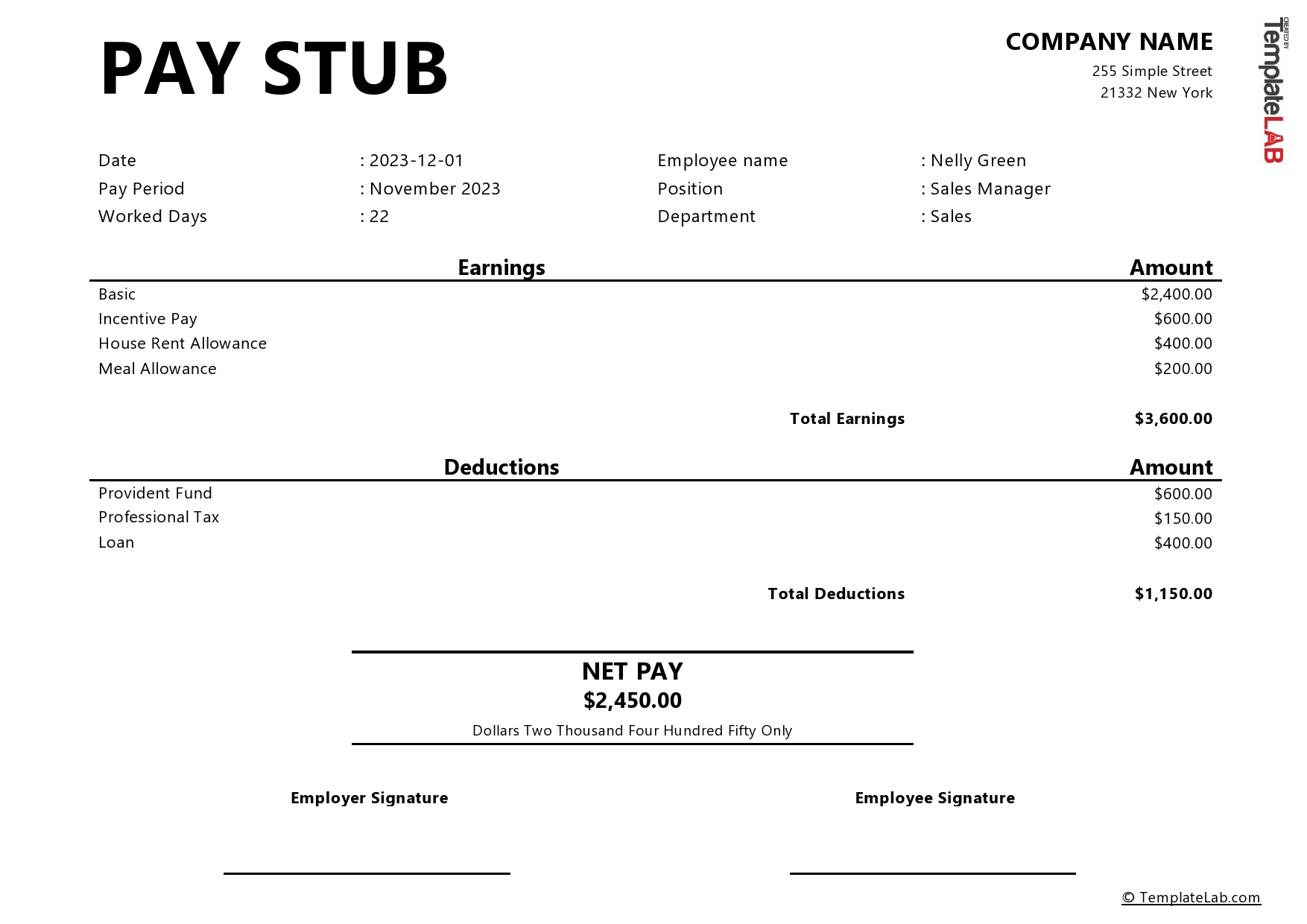 Free Check Stub Template Printables Free Check Stub Template Printables