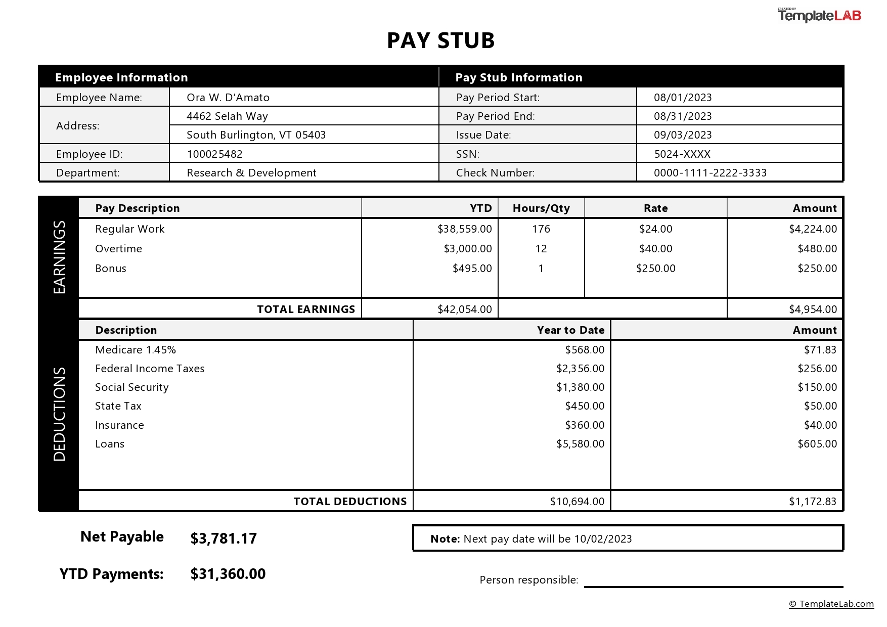 24 Free Pay Stub Templates Word Excel PDF TemplateLab 24 Free Pay Stub Templates Word Excel PDF TemplateLab