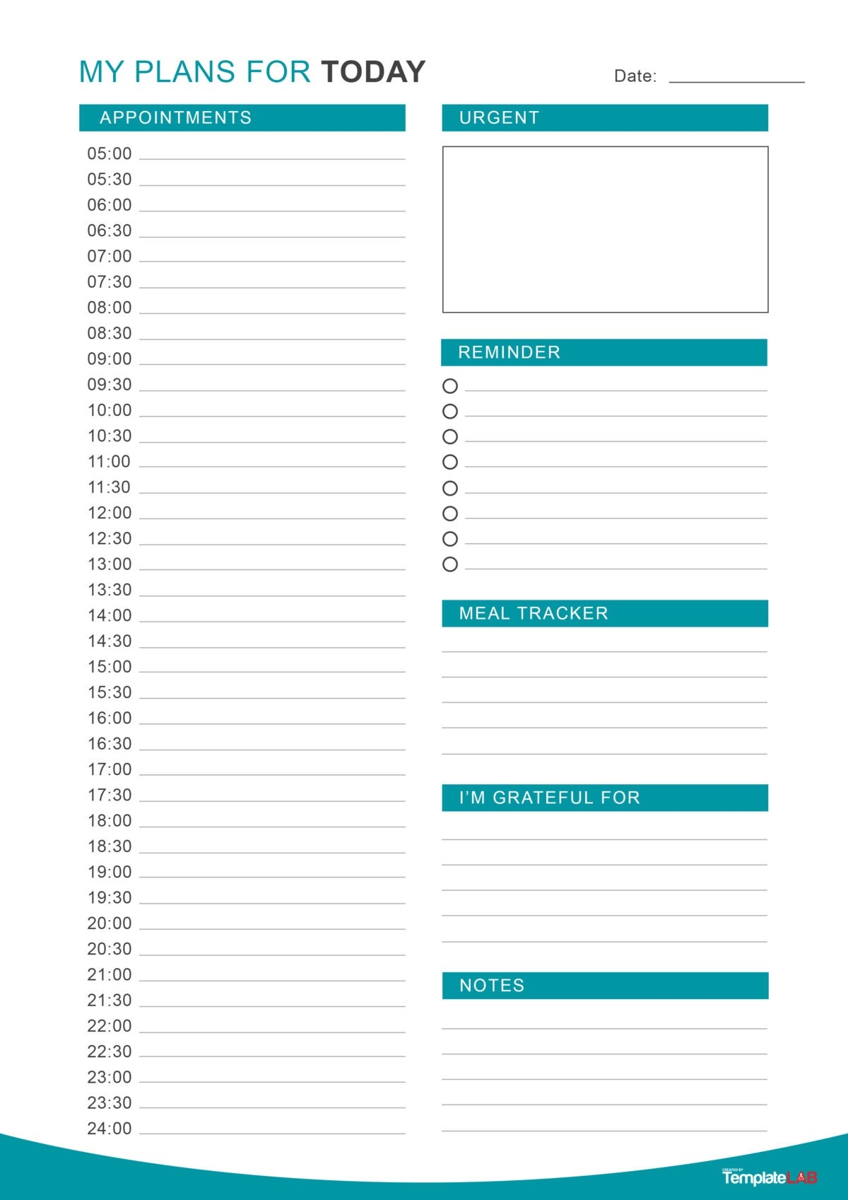 Free Printable Daily Work Schedule Template