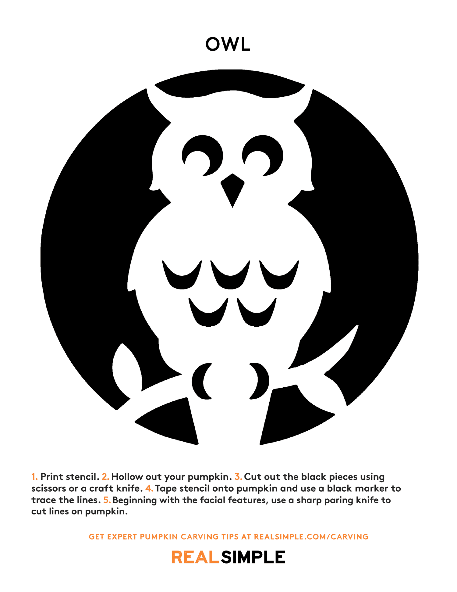 Free Printable Owl Pumpkin Carving Templates