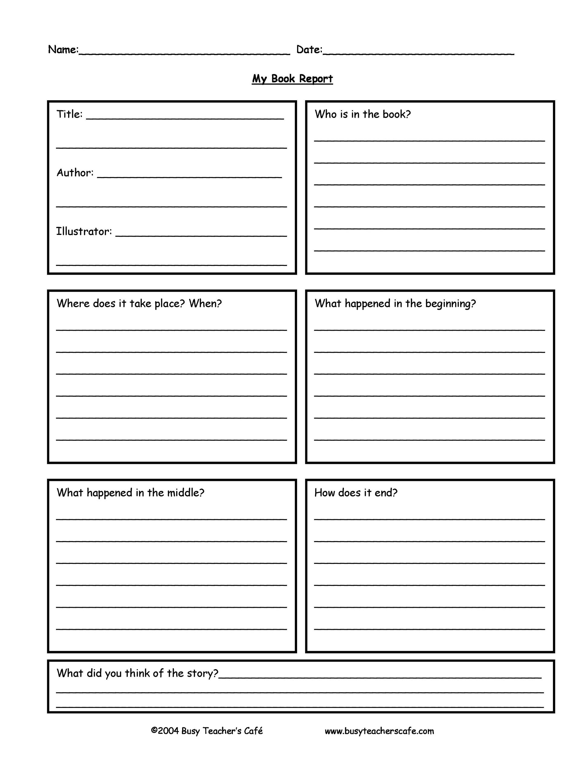 30 Book Report Templates Reading Worksheets 30 Book Report Templates Reading Worksheets