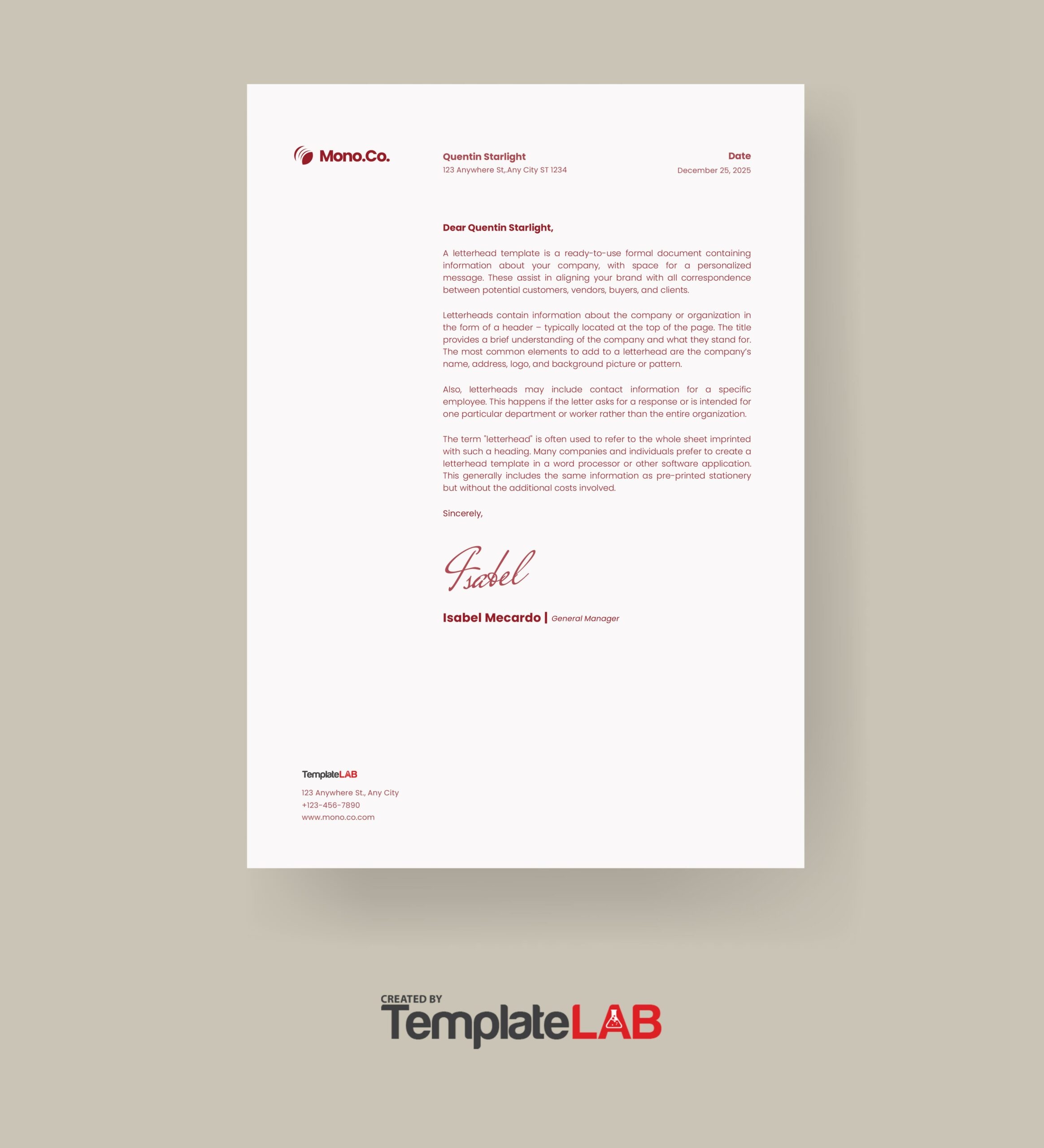 48 Free Letterhead Templates Examples Company Business Personal 48 Free Letterhead Templates Examples Company Business Personal