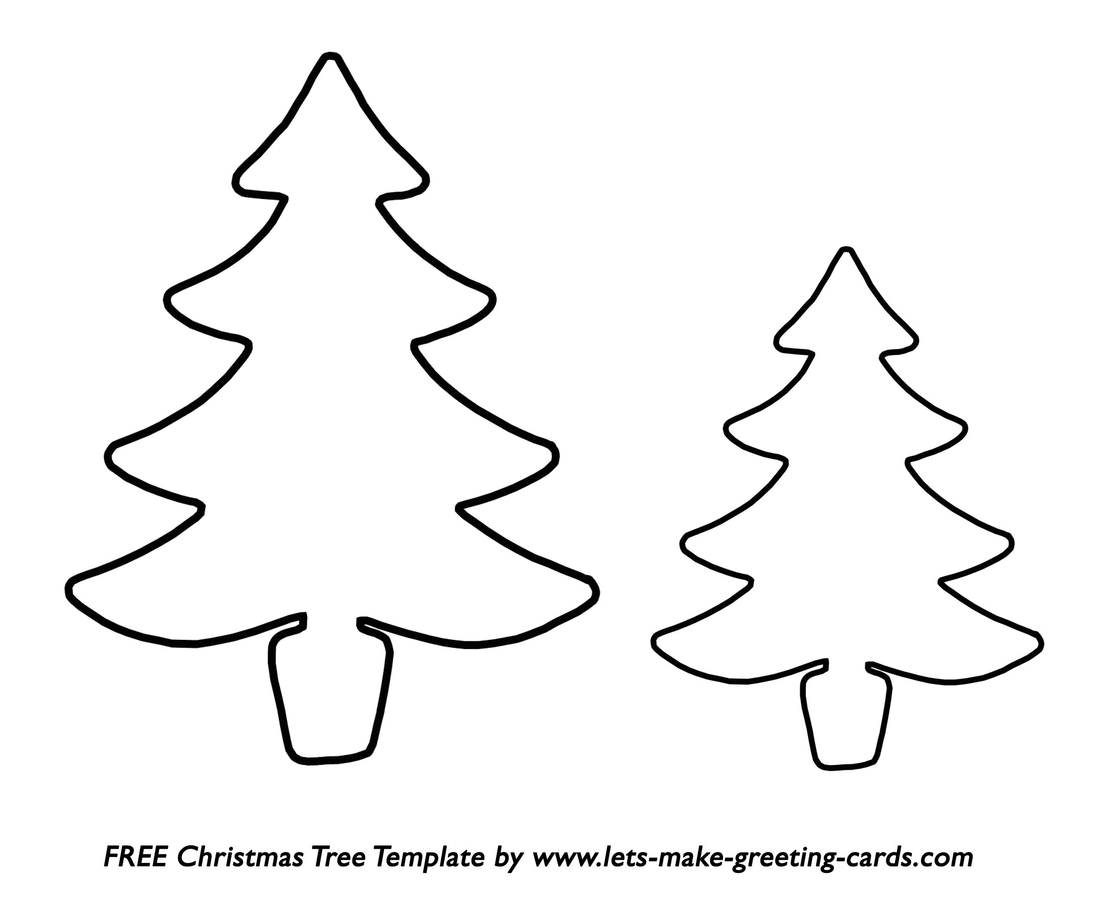 Free Printable Outline Christmas Tree Templates