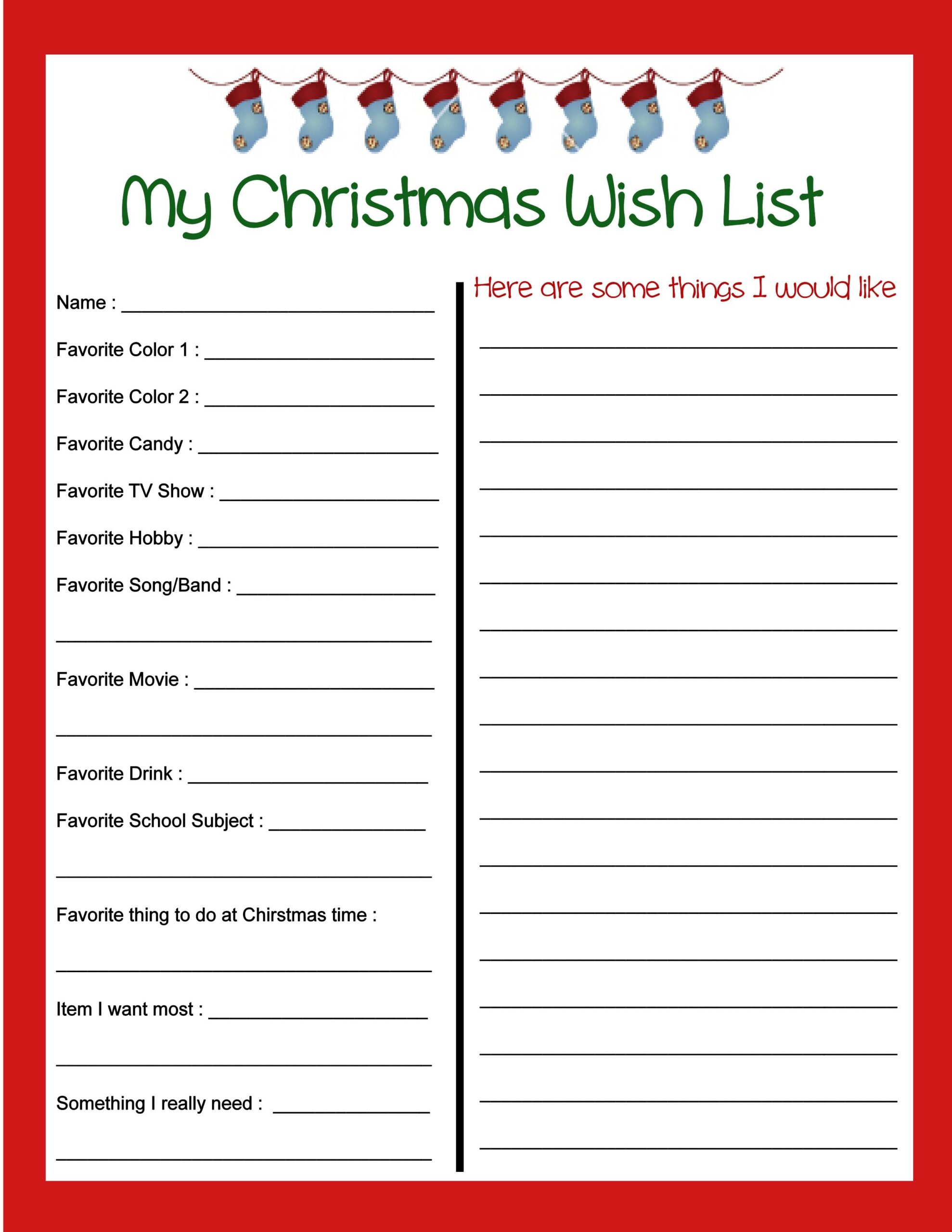 9 Best Christmas List Printable Ideas 9 Best Christmas List Printable Ideas