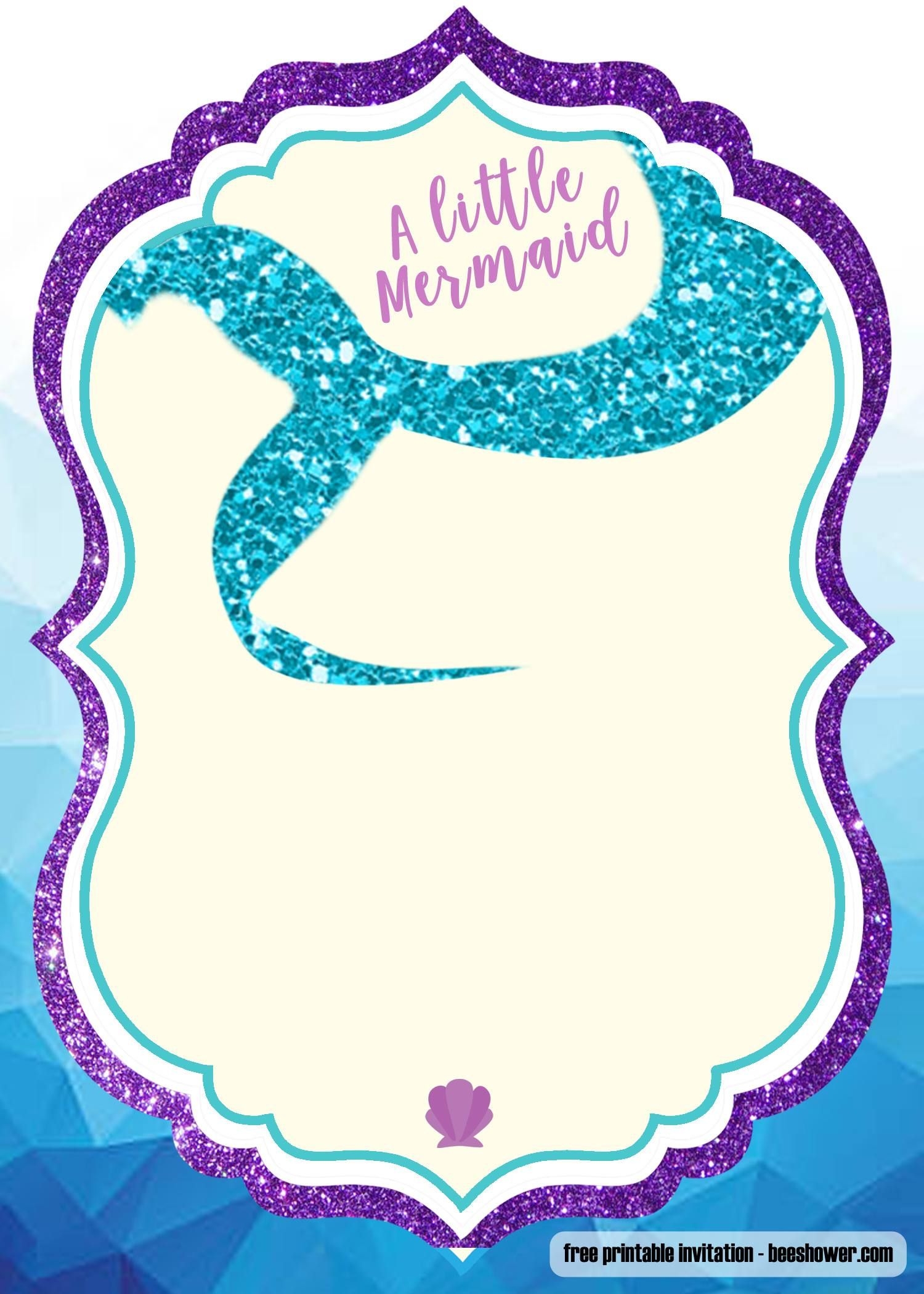 Free Printable Mermaid Invitation Templates Free Printable Mermaid Invitation Templates
