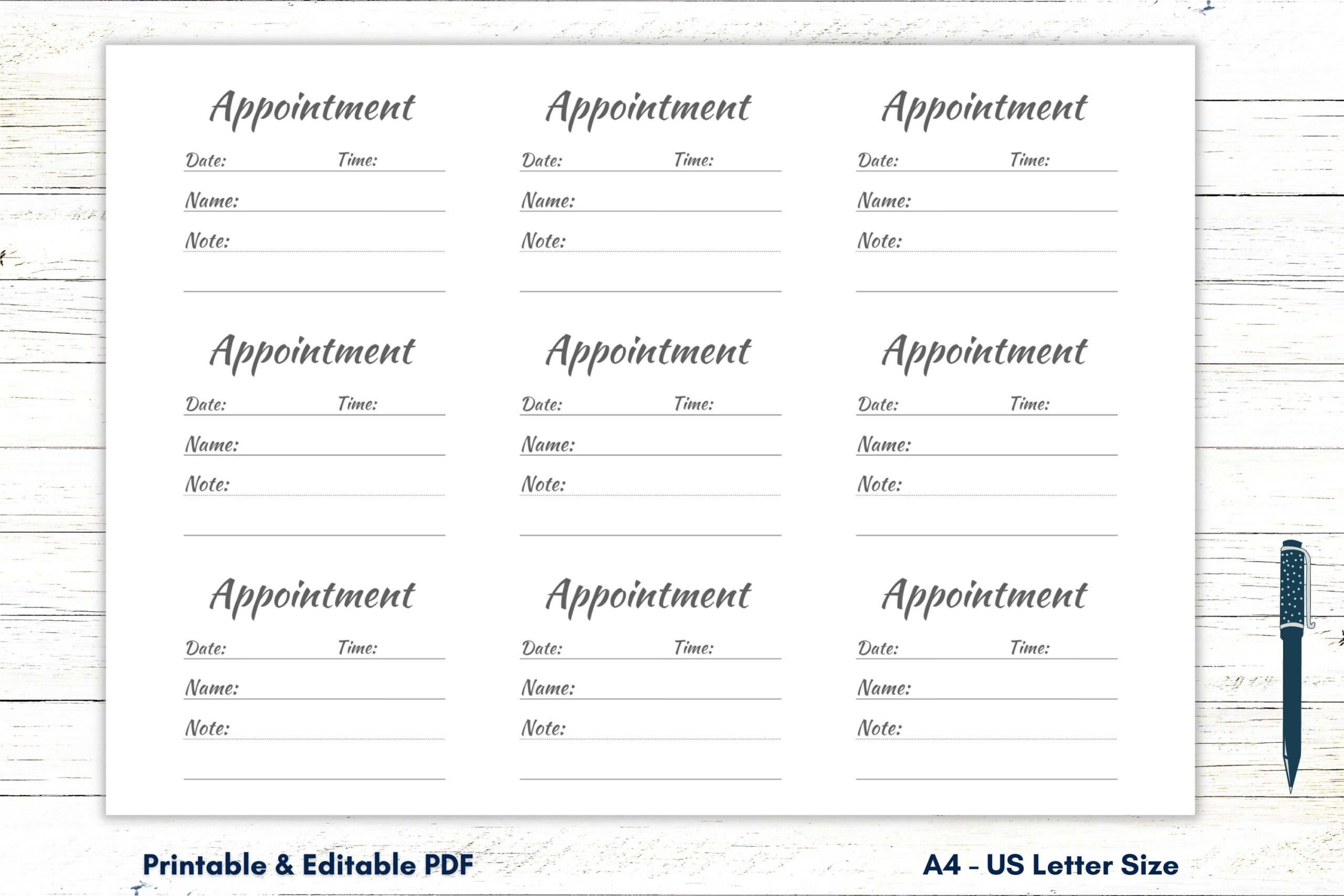 Free Printable Appointment Reminder Template