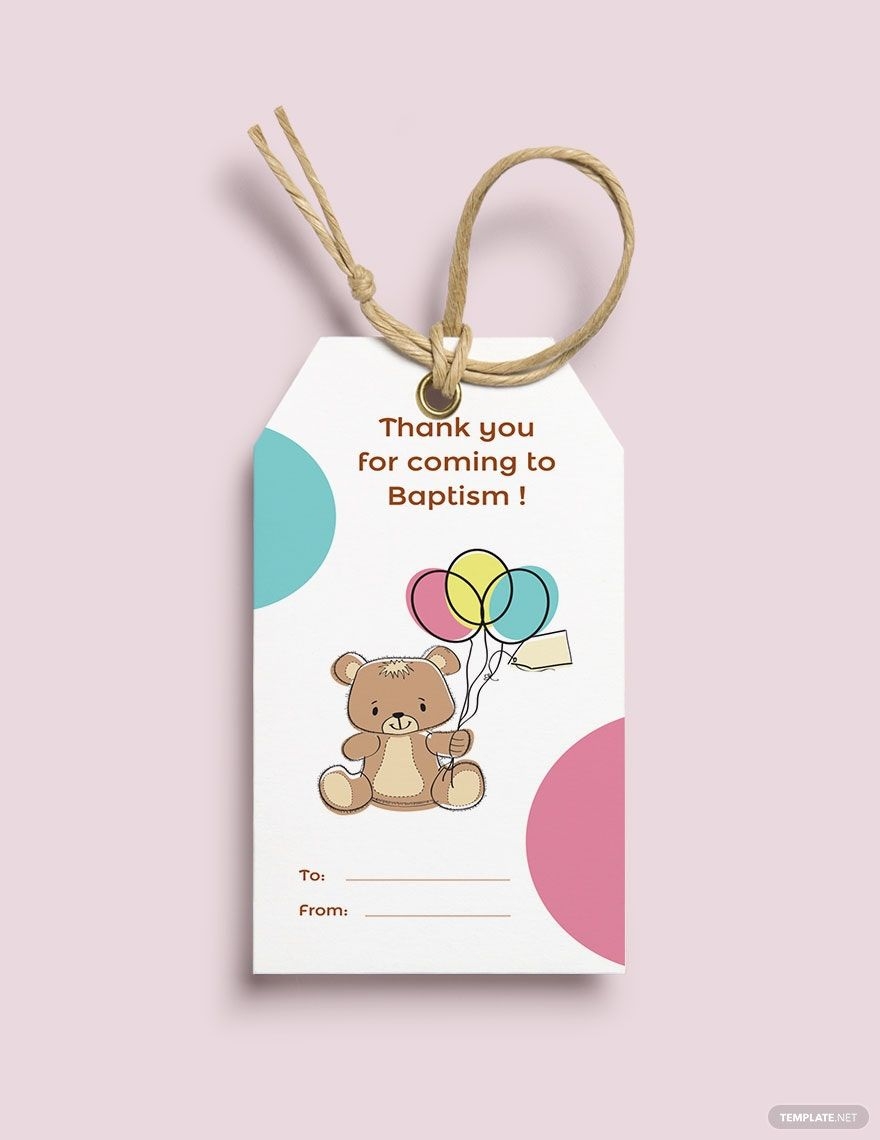 Baptism Thank You Tag Template In PSD Word Illustrator Pages Publisher Download Template