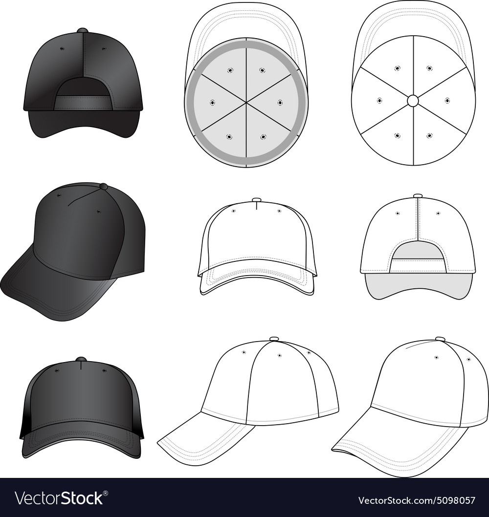 Baseball Cap Template Outline Royalty Free Vector Image Baseball Cap Template Outline Royalty Free Vector Image