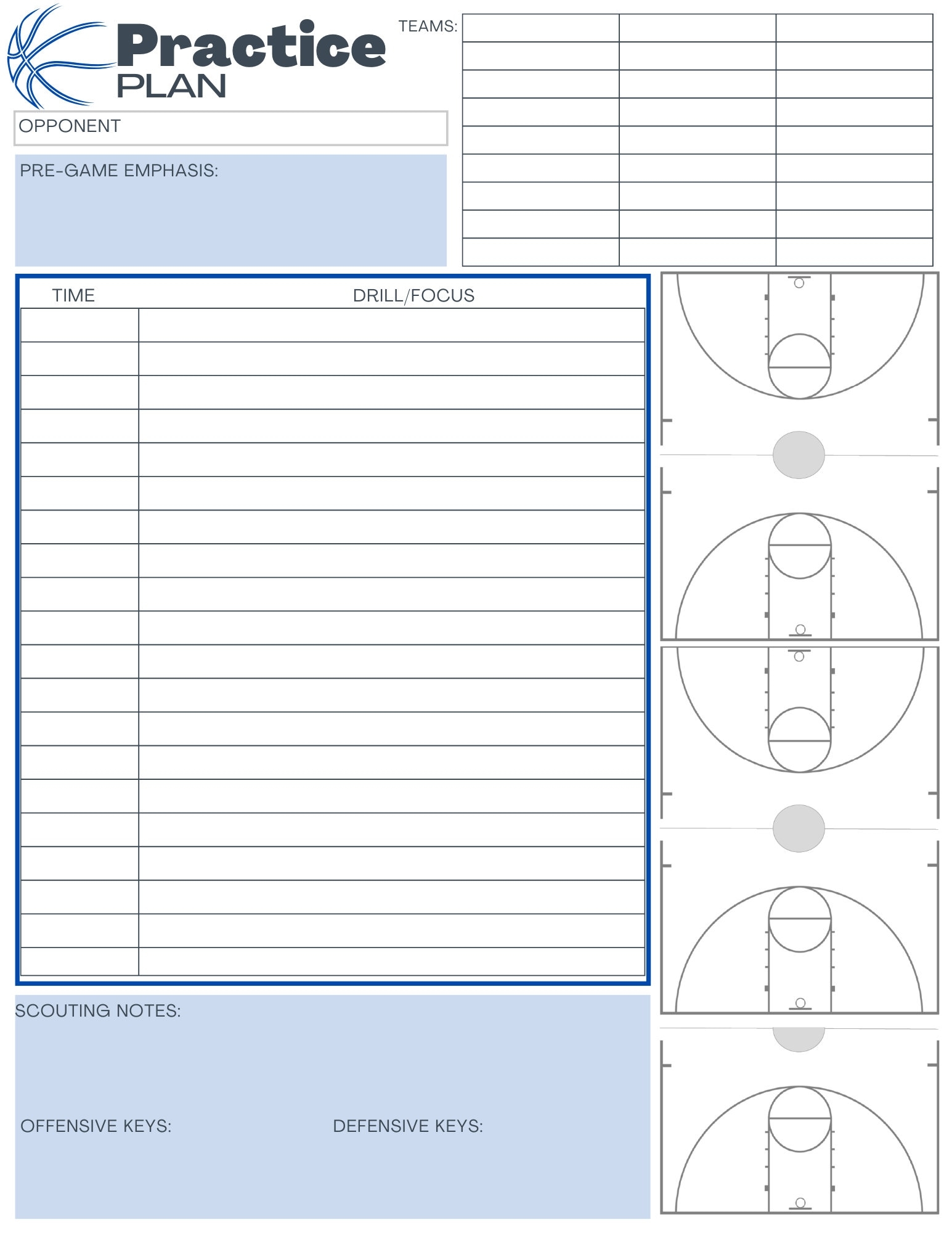 Free Printable Basketball Practice Plan Template Free Printable Basketball Practice Plan Template