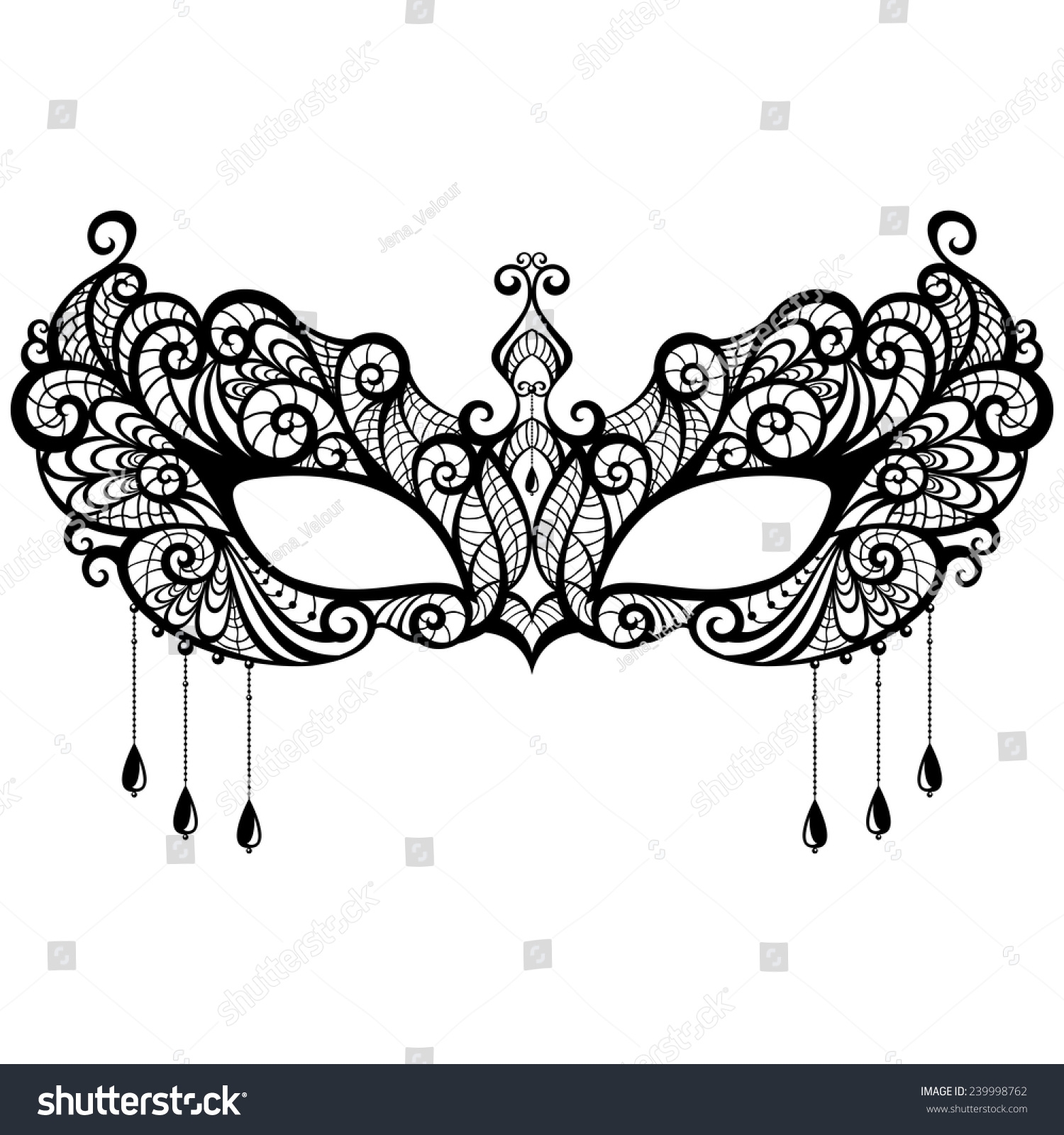 Beautiful Lace Masquerade Mask Isolated On Stock Vector Royalty Free 239998762 Shutterstock