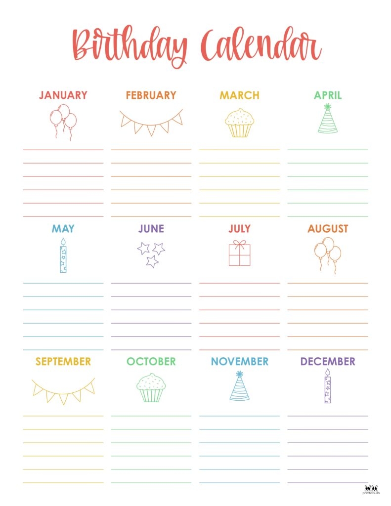 Free Printable Birthday List Template
