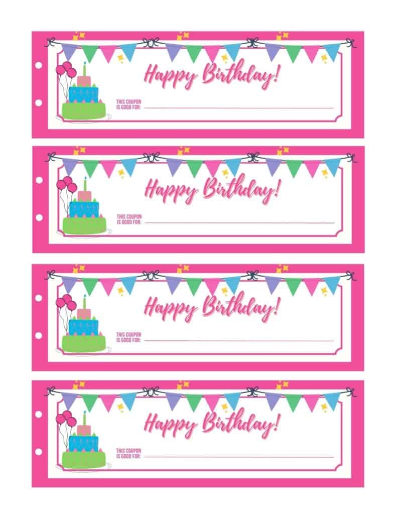 Free Printable Birthday Coupons Templates
