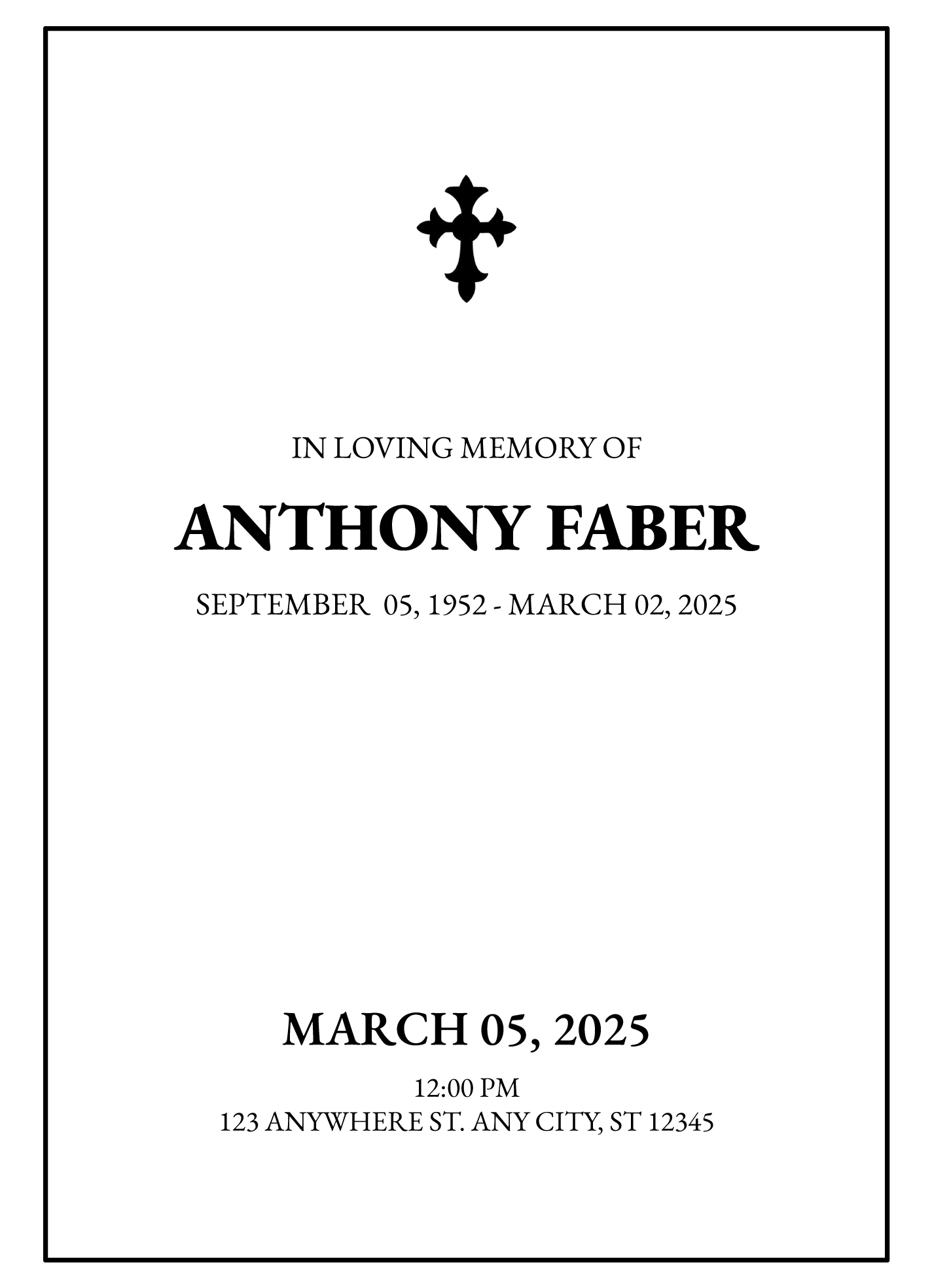 Printable Free Blank Funeral Program Templates Printable Free Blank Funeral Program Templates