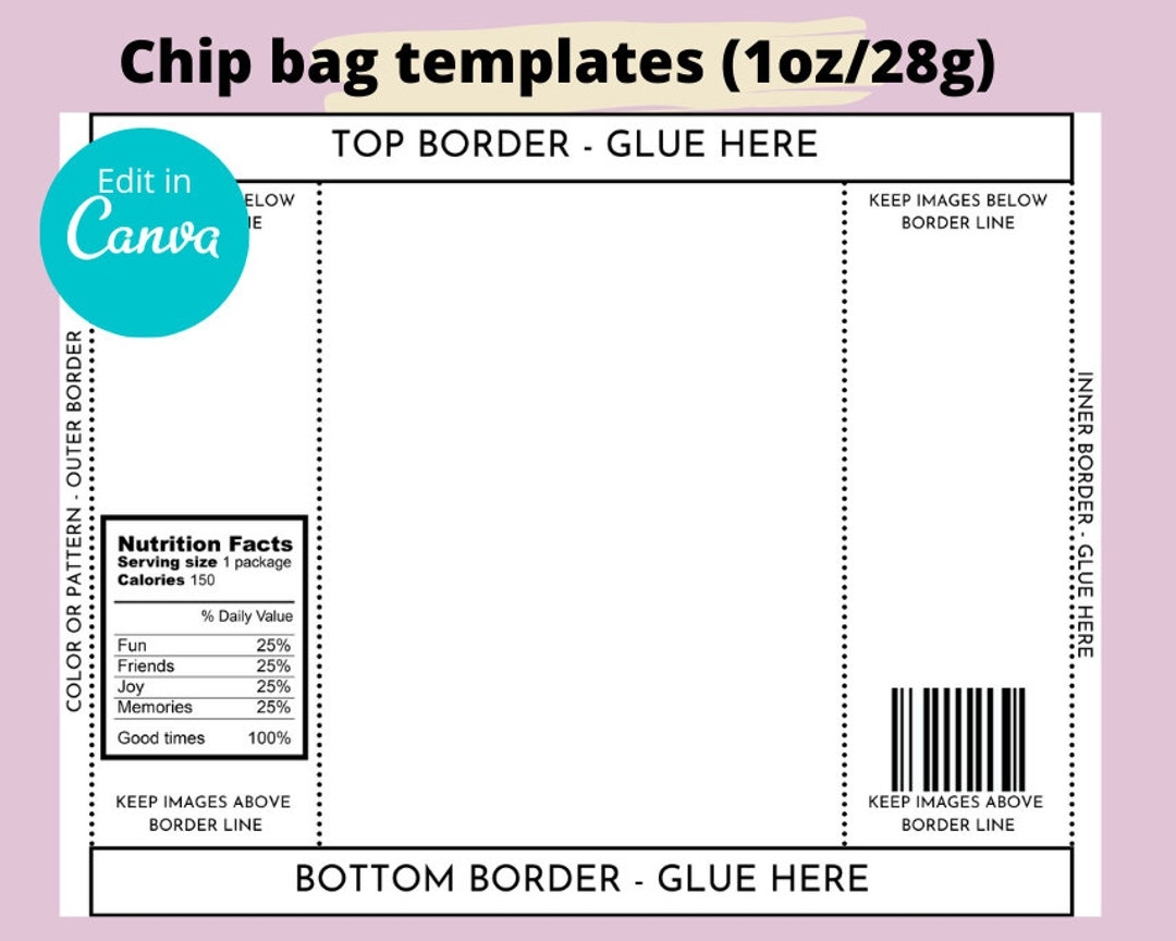 Free Printable Chip Bag Template Free Printable Chip Bag Template