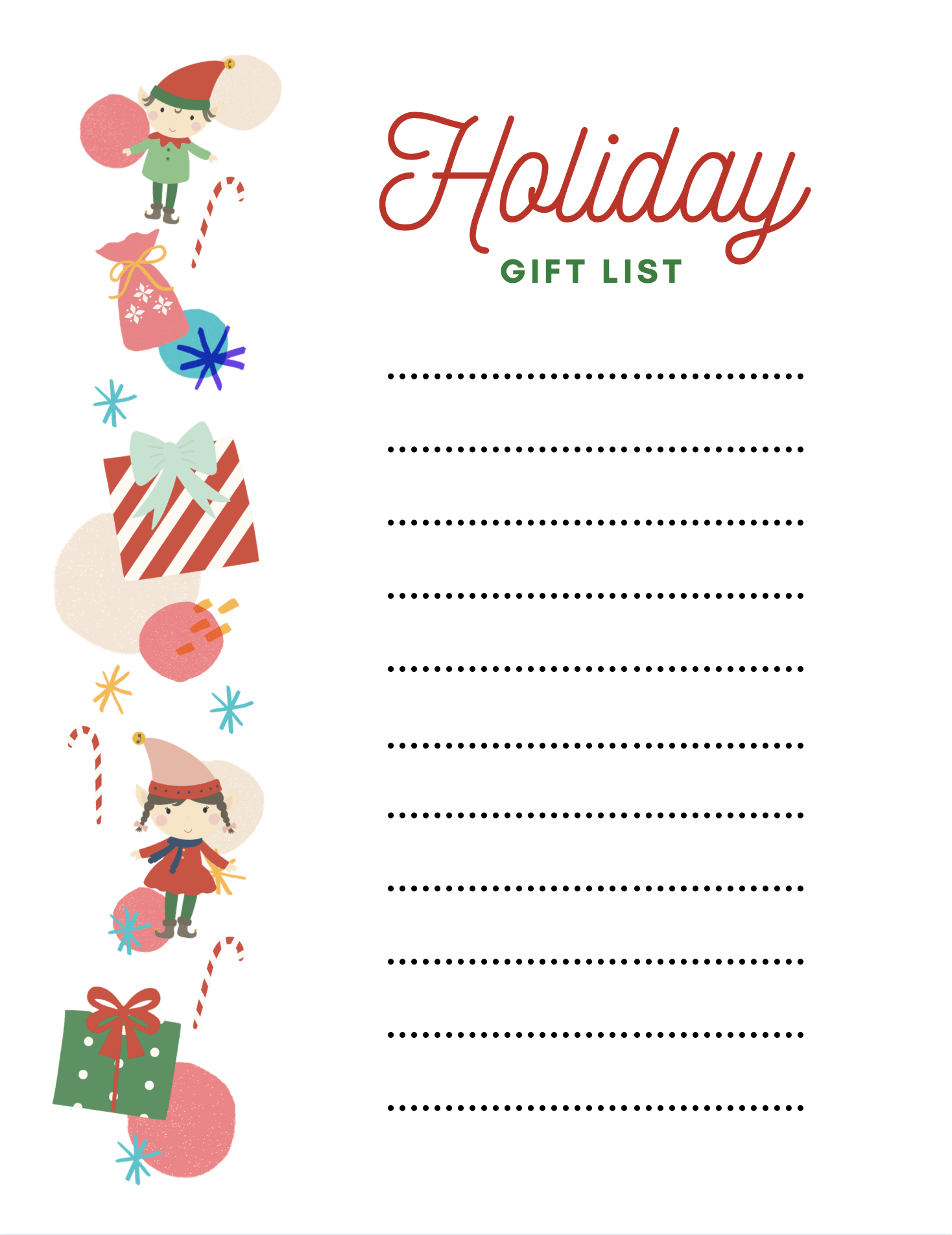 Printable Christmas List Templates Free Printable Christmas List Templates Free