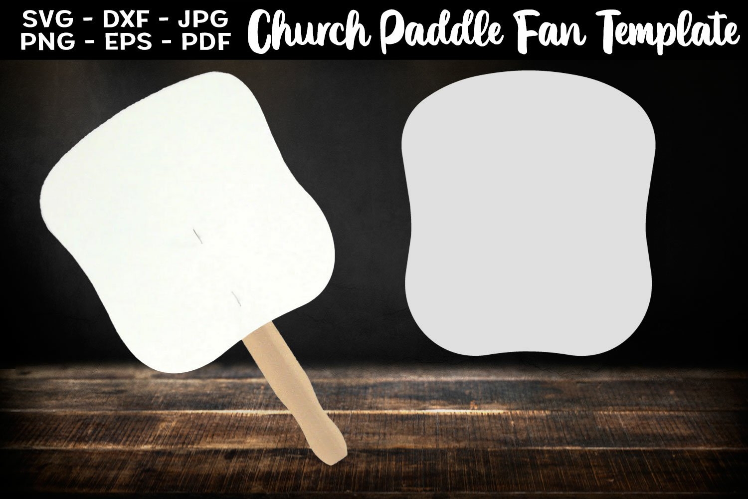 Church Paddle Fan Template Sublimation Label