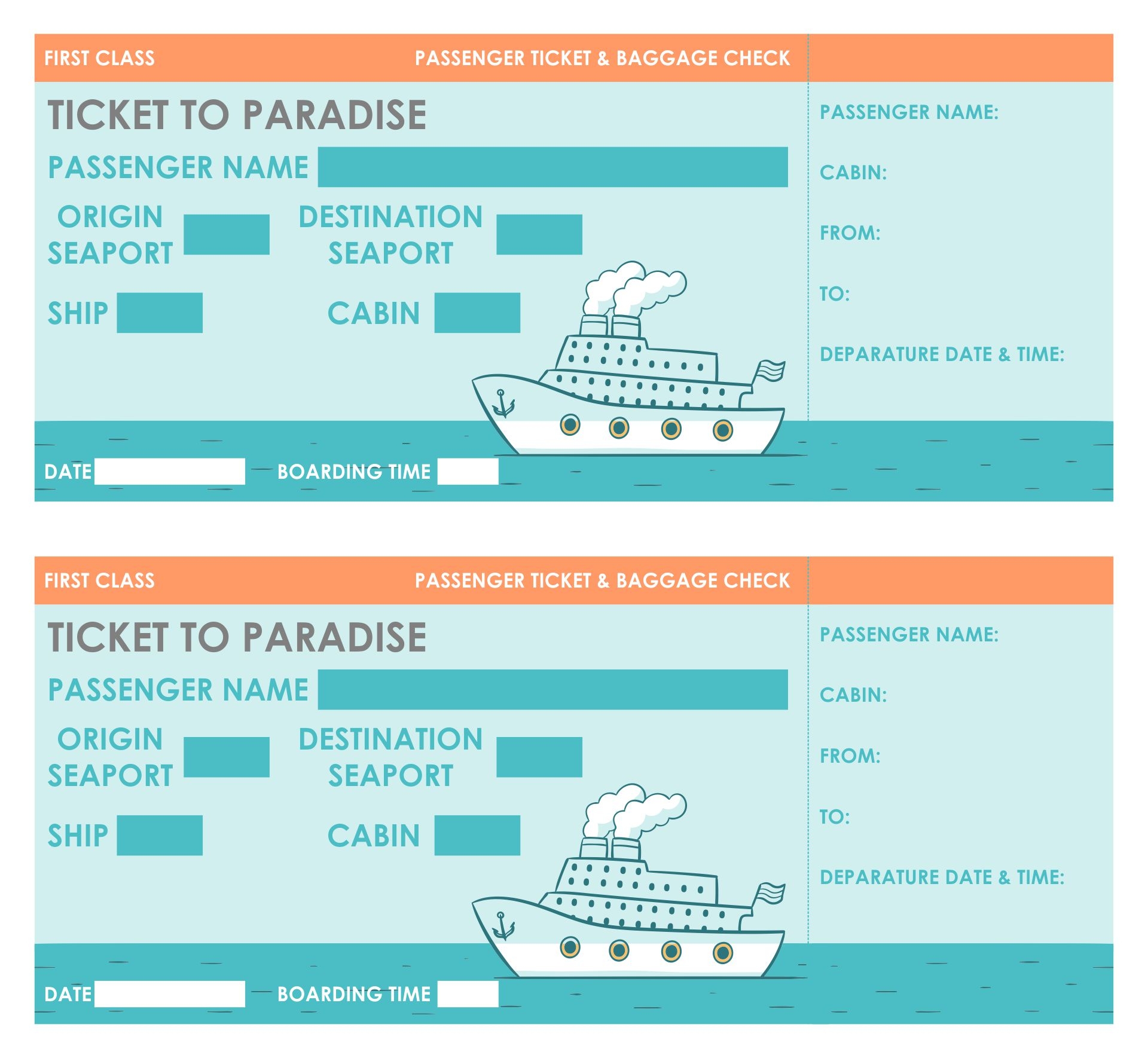 Cruise Ticket Template Free Cruise Ticket Template Free
