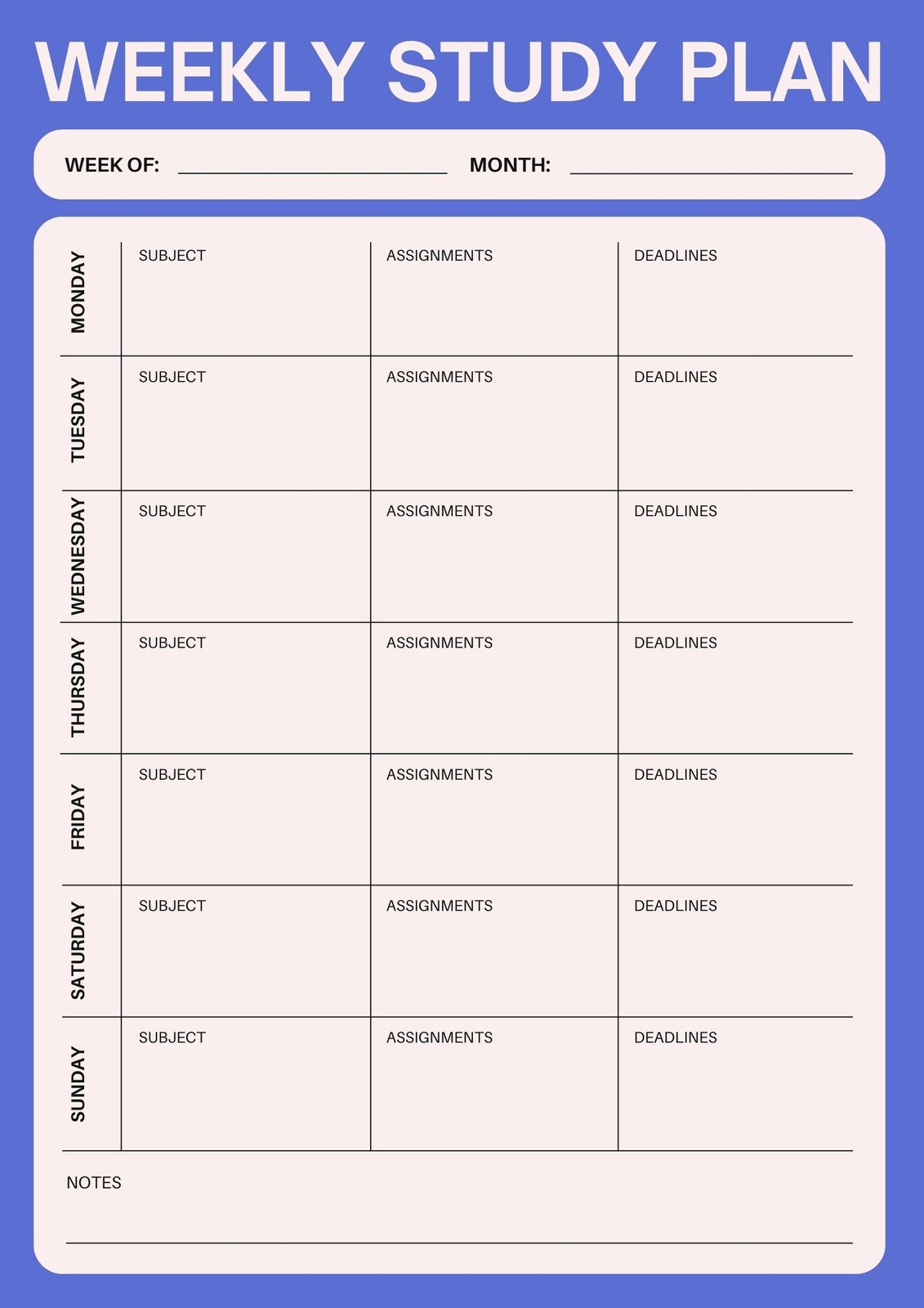 Student Planner Template Free Printable Student Planner Template Free Printable